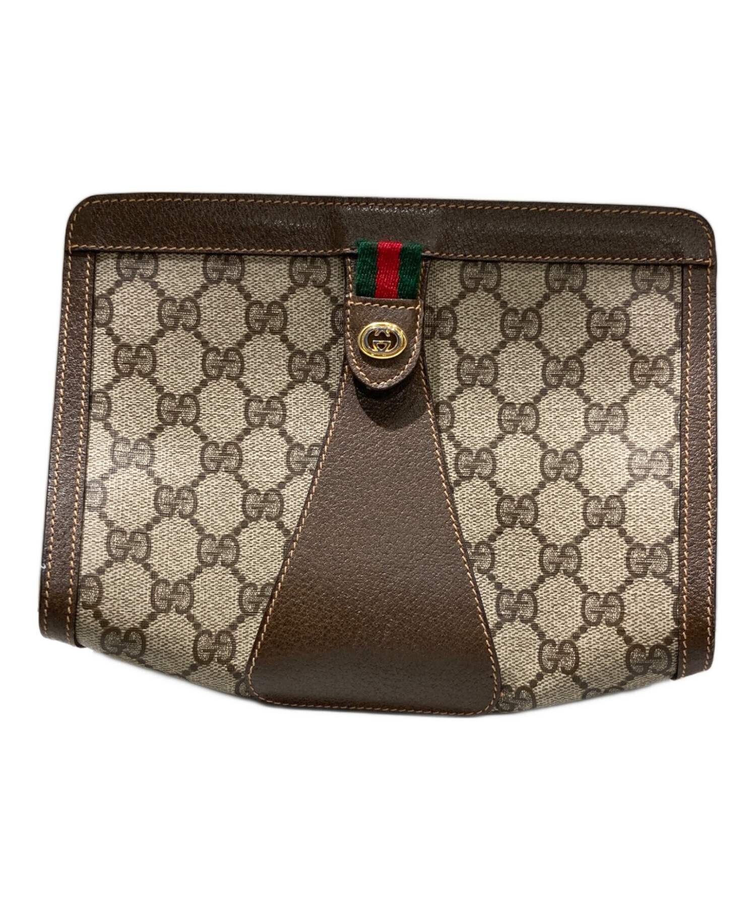 中古・古着通販】GUCCI (グッチ) オールドGGスプリームポーチ ブラウン