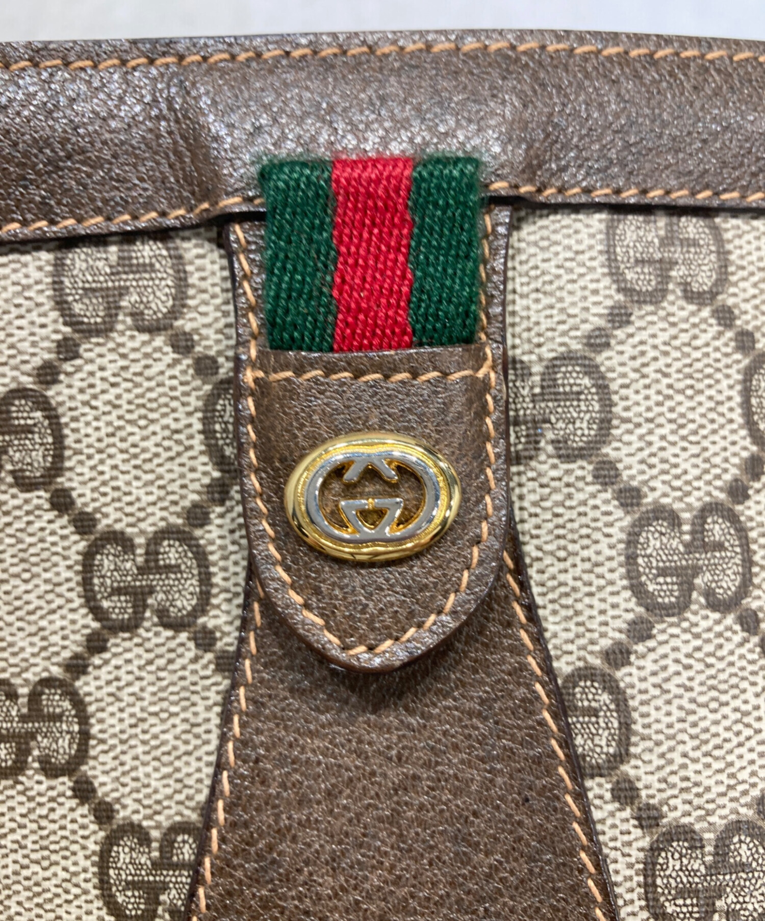 【美品】オールドグッチ GGスプリーム ブラウン　ポーチ 中古・古着通販】GUCCI (グッチ) オールドGGスプリームポーチ ブラウン