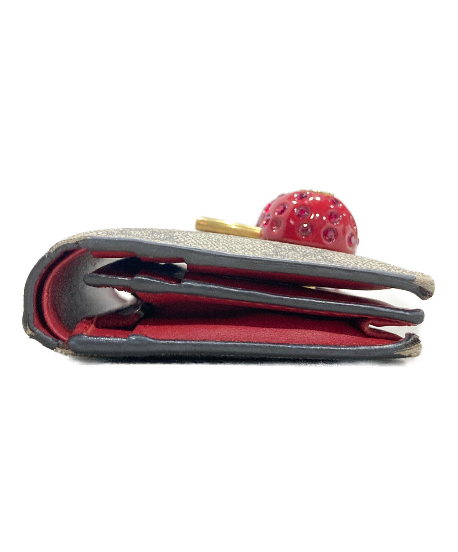 GUCCI チェリー装飾 コンパクト財布 中古・古着通販】GUCCI (グッチ) チェリー コンパクトウォレット