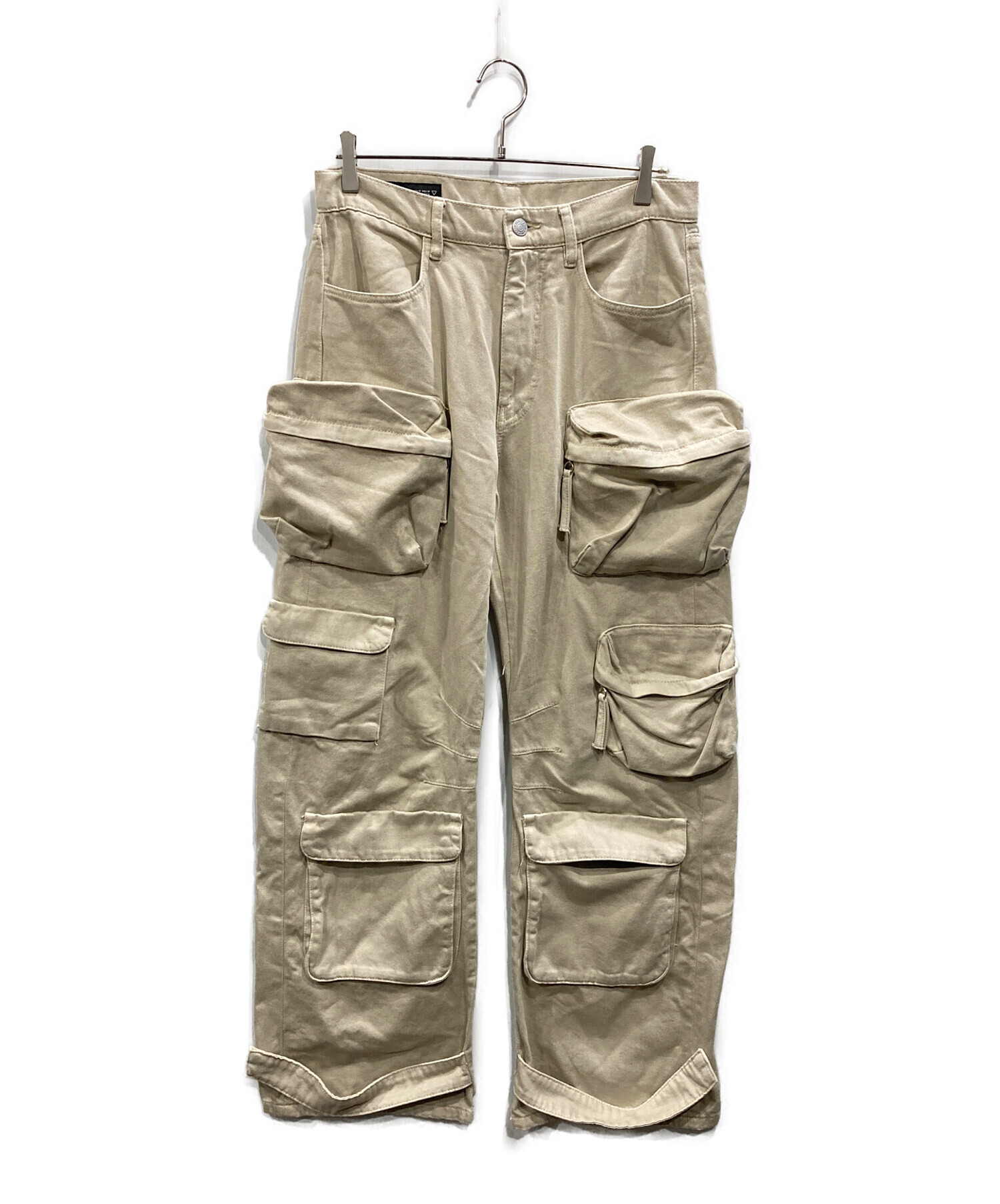 中古・古着通販】ZARA (ザラ) マルチポケットデニムカーゴ ベージュ