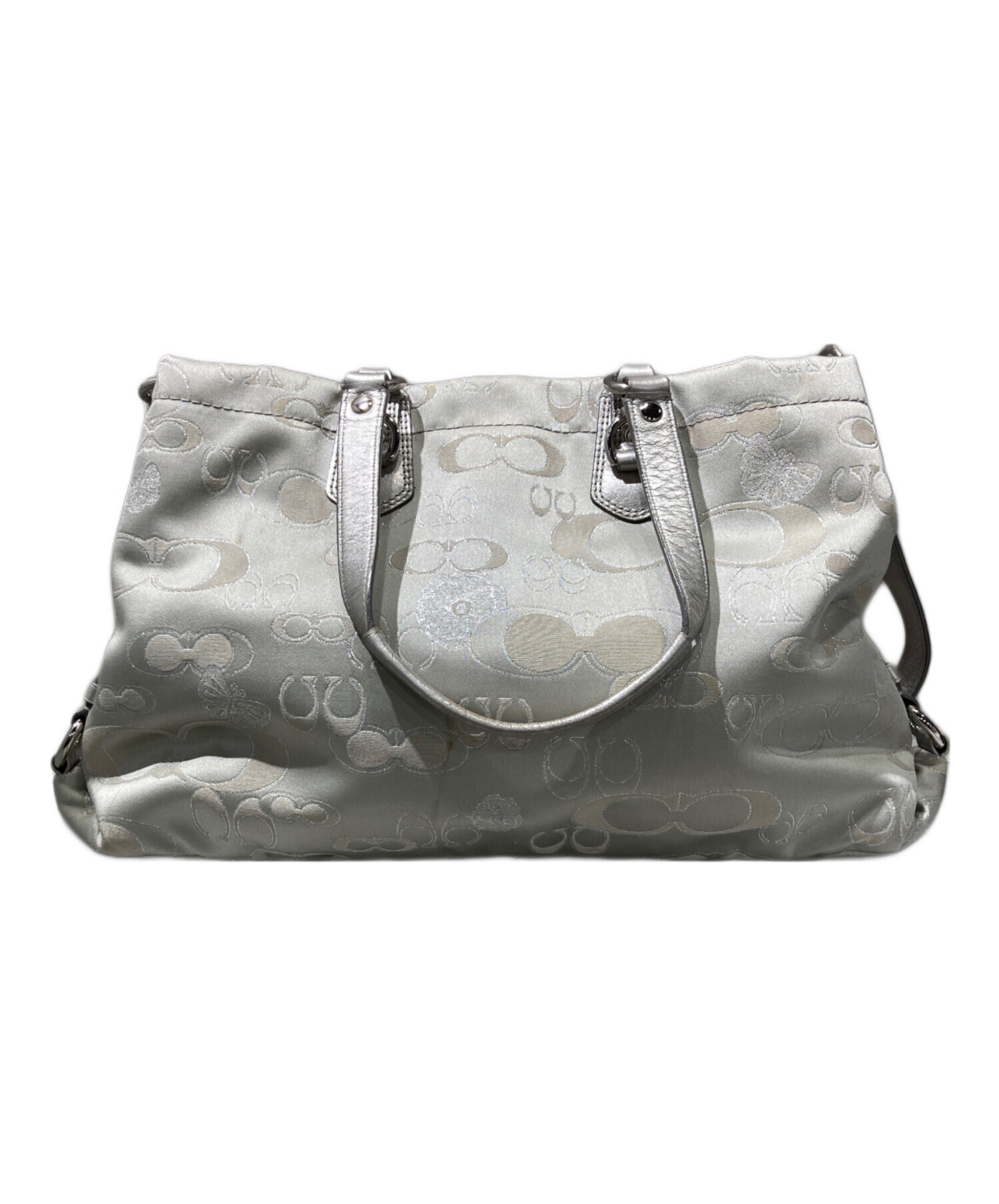 中古・古着通販】COACH (コーチ) シグネチャー 2WAYバッグ シルバー