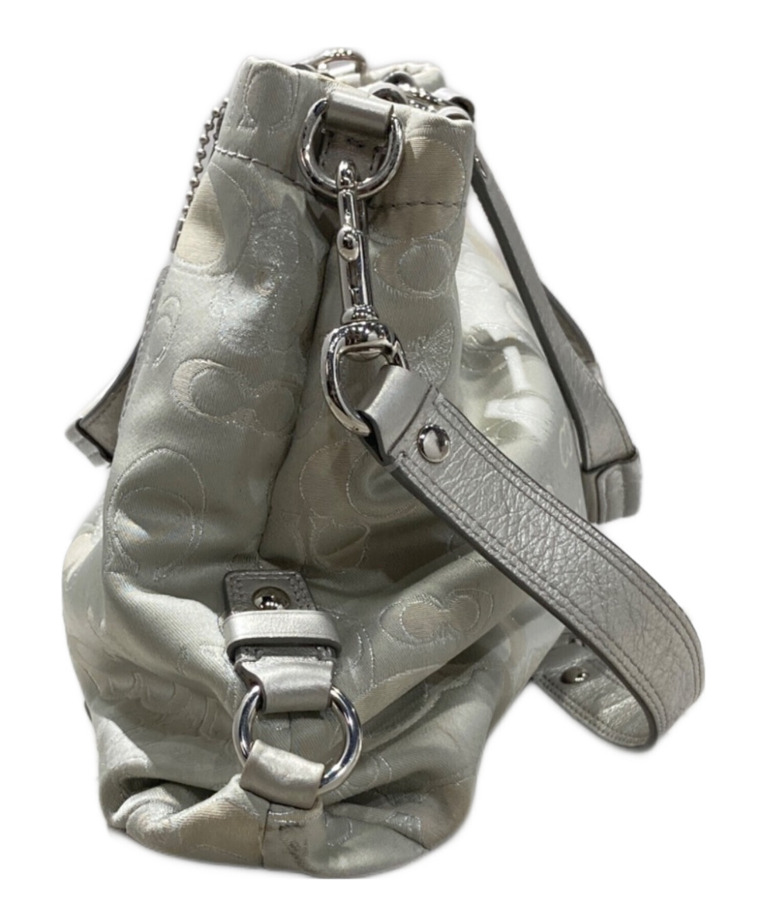 中古・古着通販】COACH (コーチ) シグネチャー 2WAYバッグ シルバー