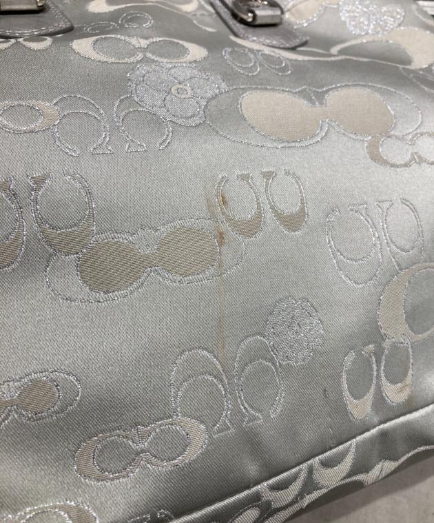 中古・古着通販】COACH (コーチ) シグネチャー 2WAYバッグ シルバー 