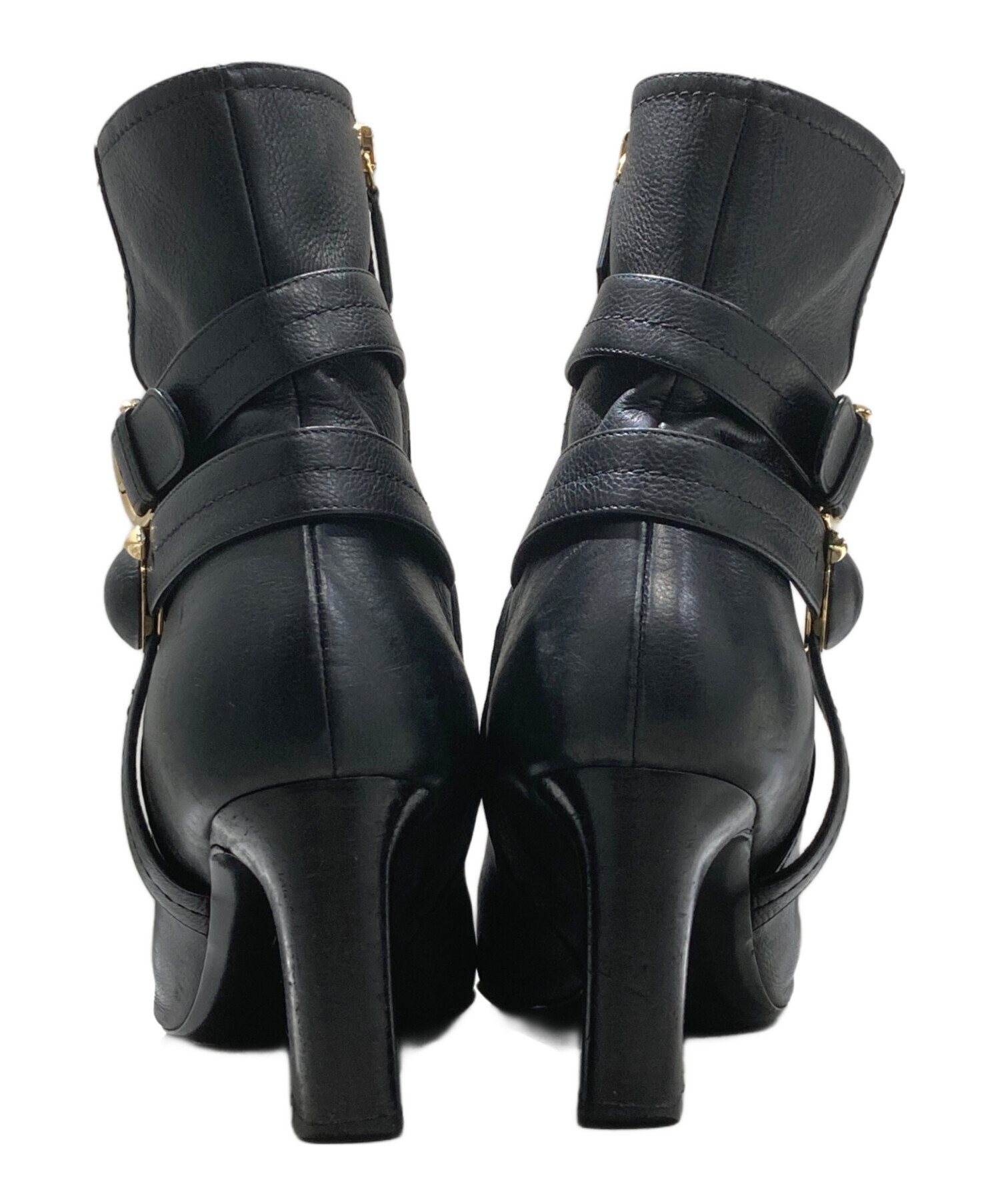 5D　SALVATORE FERRAGAMO　フェラガモ　黒　アンクルブーツ 中古・古着通販】Salvatore Ferragamo (サルヴァトーレ フェラガモ