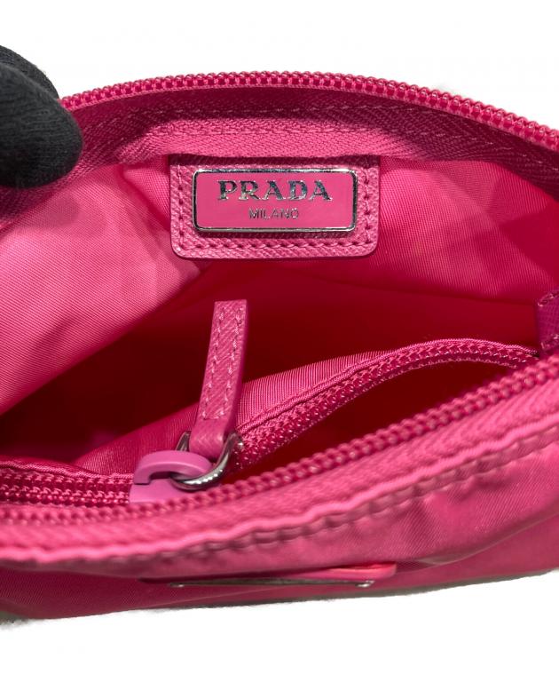 中古・古着通販】PRADA (プラダ) 三角ロゴナイロンポーチ ピンク