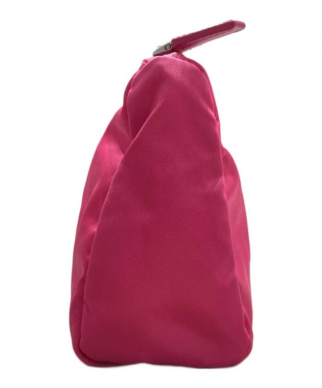 中古・古着通販】PRADA (プラダ) 三角ロゴナイロンポーチ ピンク
