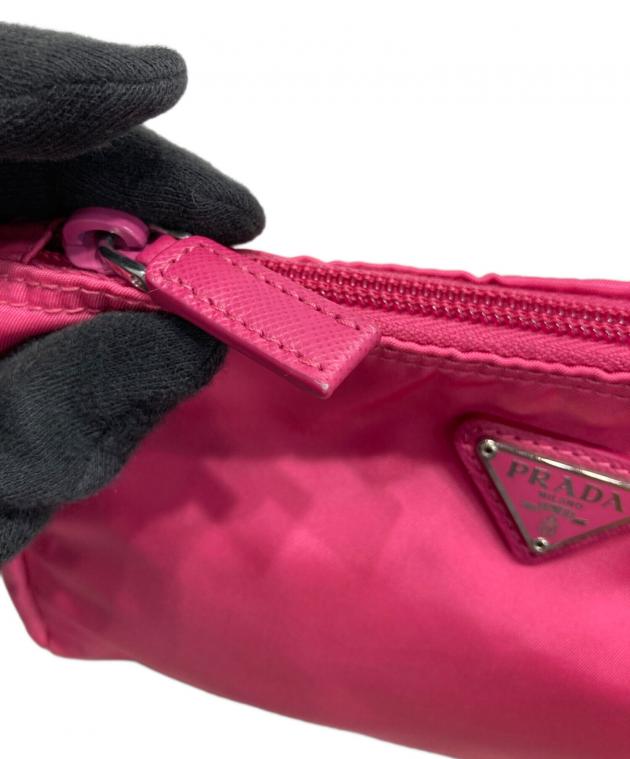 中古・古着通販】PRADA (プラダ) 三角ロゴナイロンポーチ ピンク