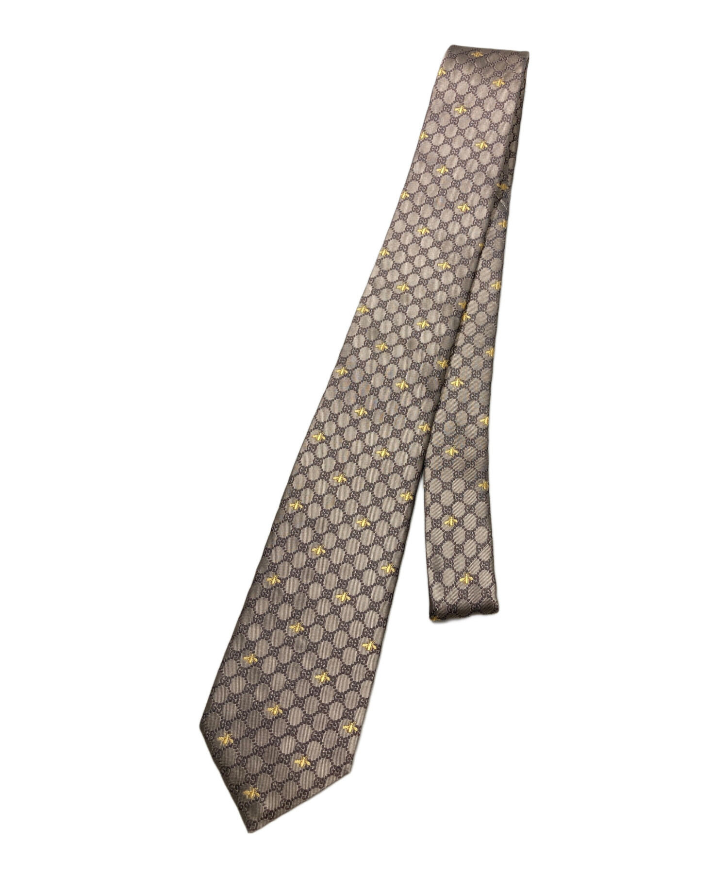 中古・古着通販】GUCCI (グッチ) ggビー ネクタイ ブラウン サイズ:148