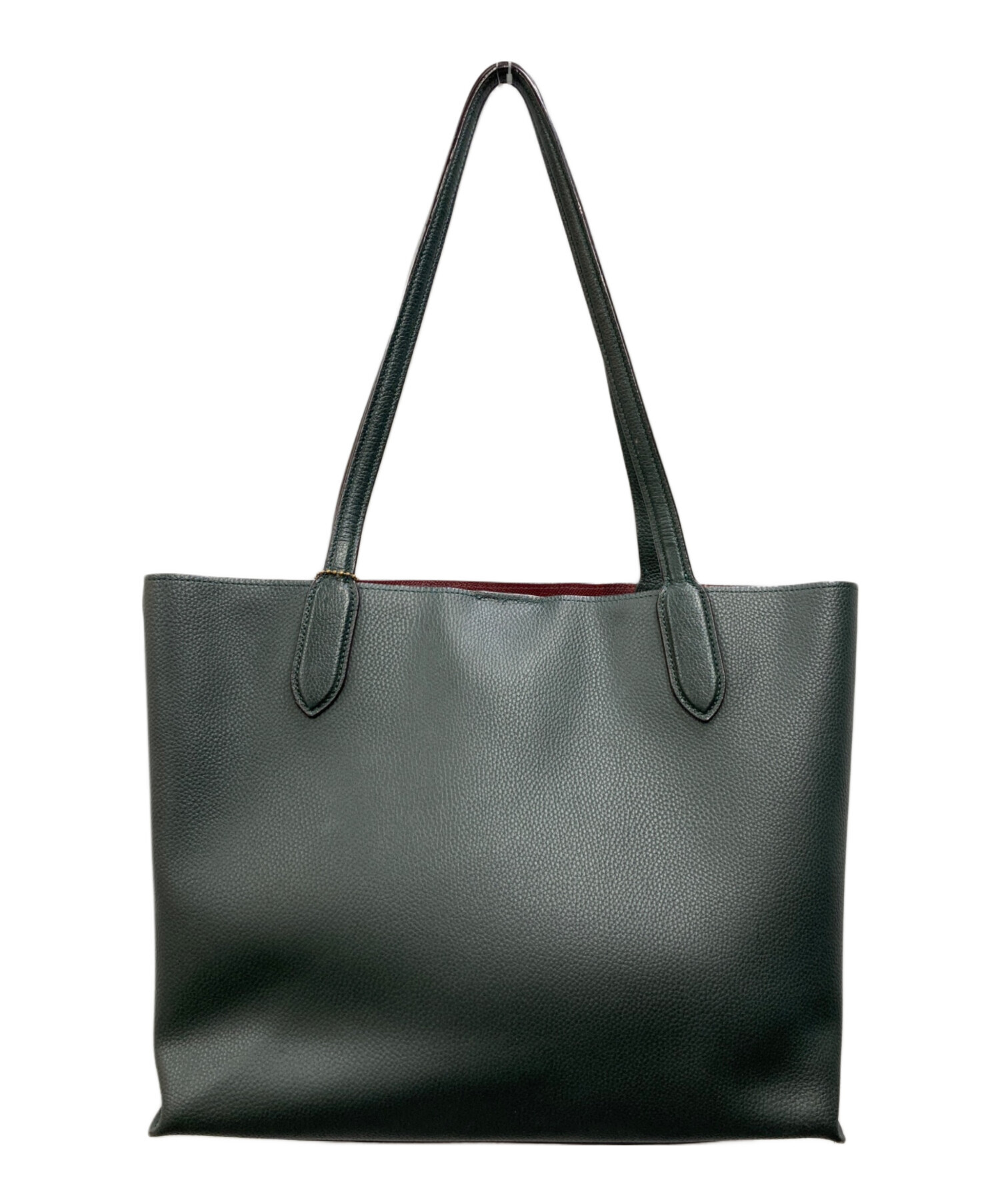 COACHコーチ ウィロウ トート シグネチャー Cロゴダークグリーン 中古・古着通販】COACH (コーチ) ウィロウ トート カラーブロック