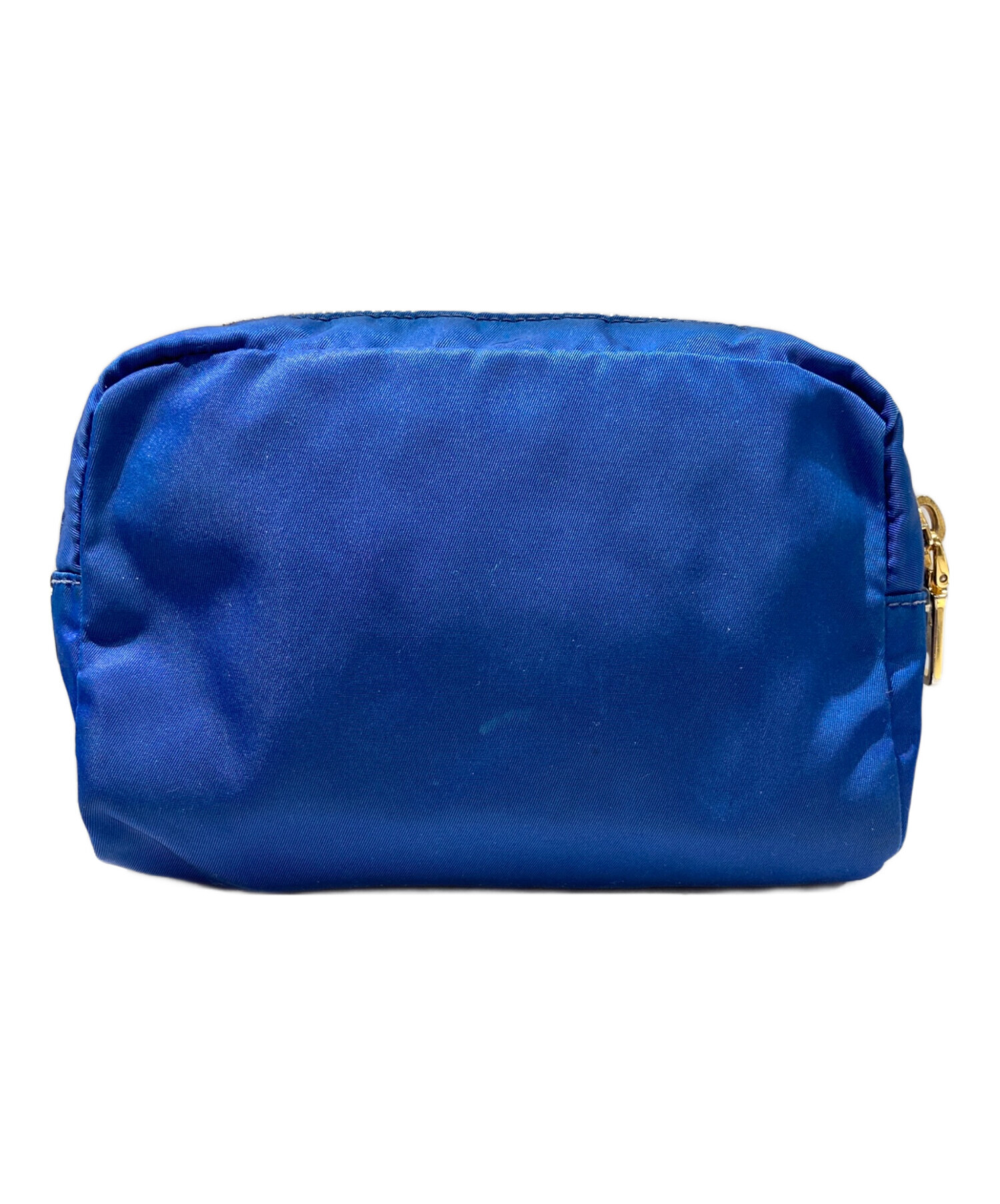 PRADA ナイロン ポーチ ネイビー 中古・古着通販】PRADA (プラダ) ナイロンポーチ ブルー｜ブランド