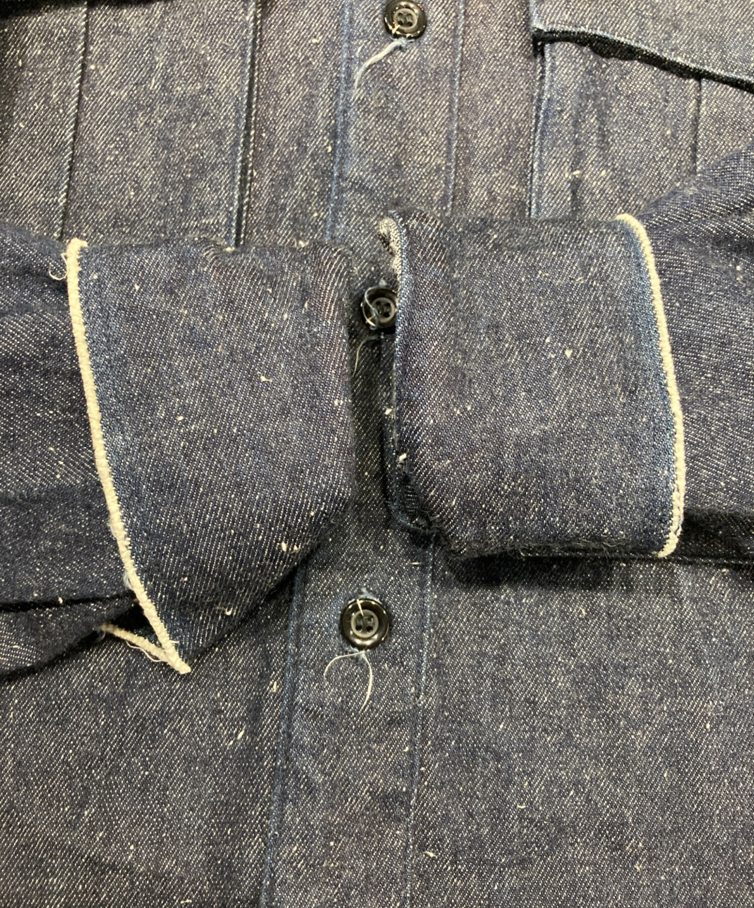 中古・古着通販】Jieda (ジエダ) SILK DENIM OVER SHIRT ネイビー