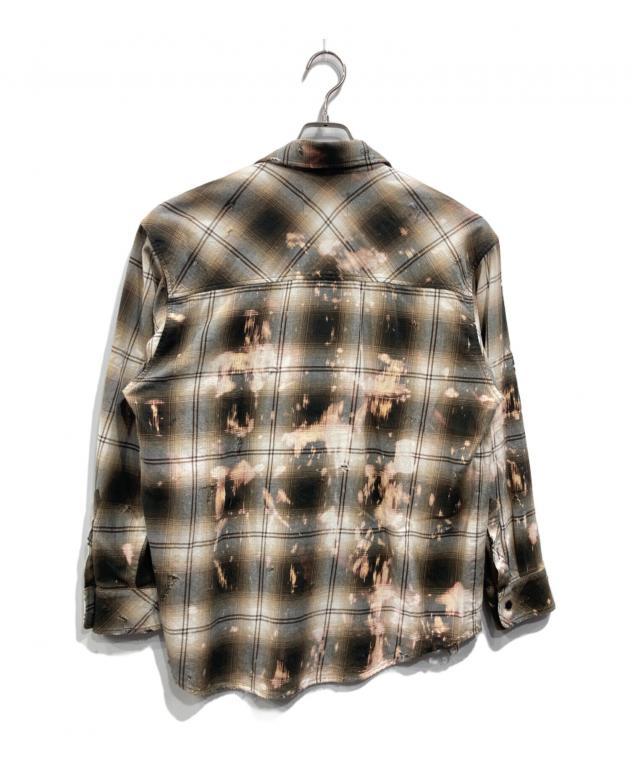 中古・古着通販】Rafu (ラフ) Bleached Dameged Shirt カーキ サイズ:M