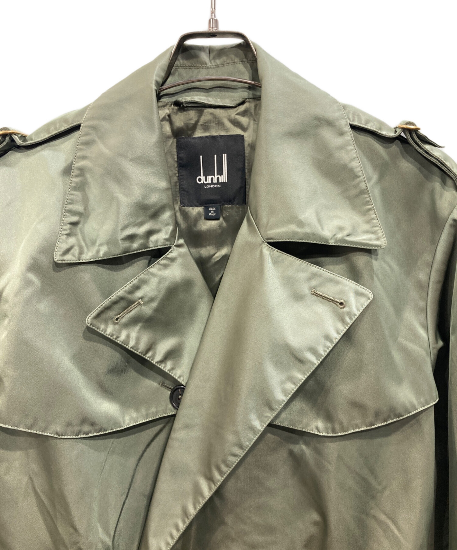 中古・古着通販】dunhill (ダンヒル) ナイロントレンチコート グリーン