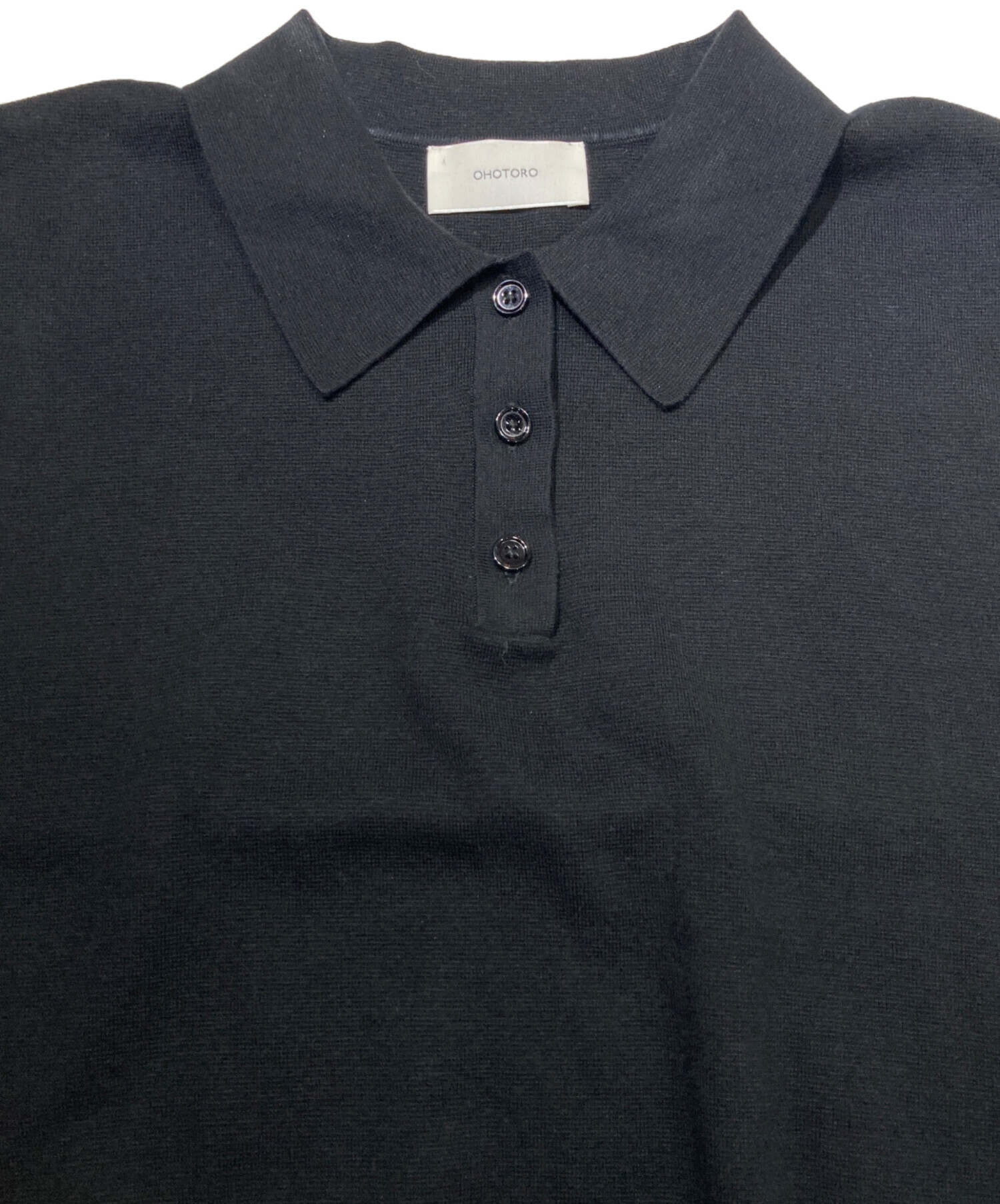 中古・古着通販】OHOTORO (オオトロ) Pot french sleeve knit ブラック