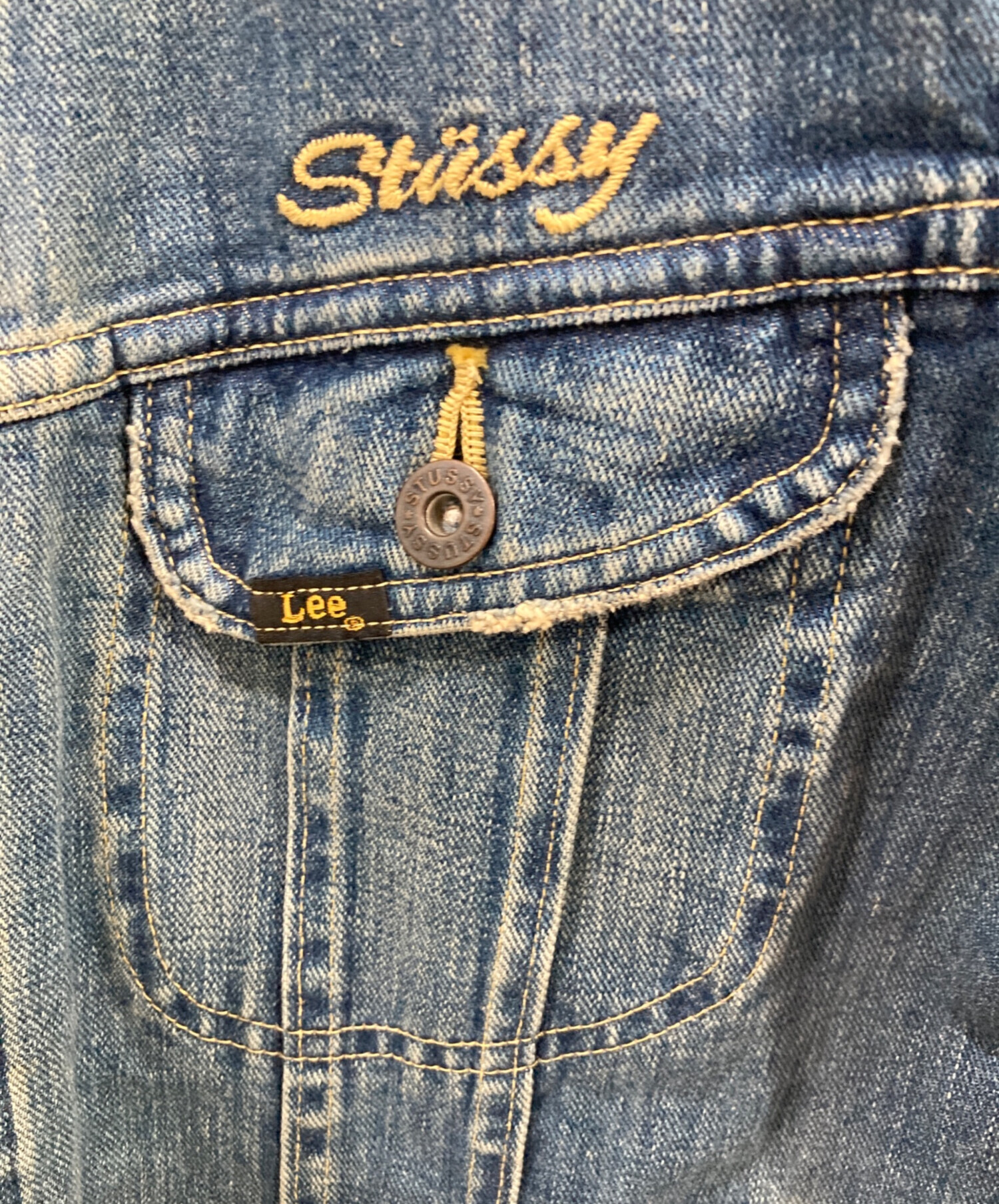 Stussy Lee コラボ デニムジャケット コーデュロイ襟 Lサイズ STUSSY