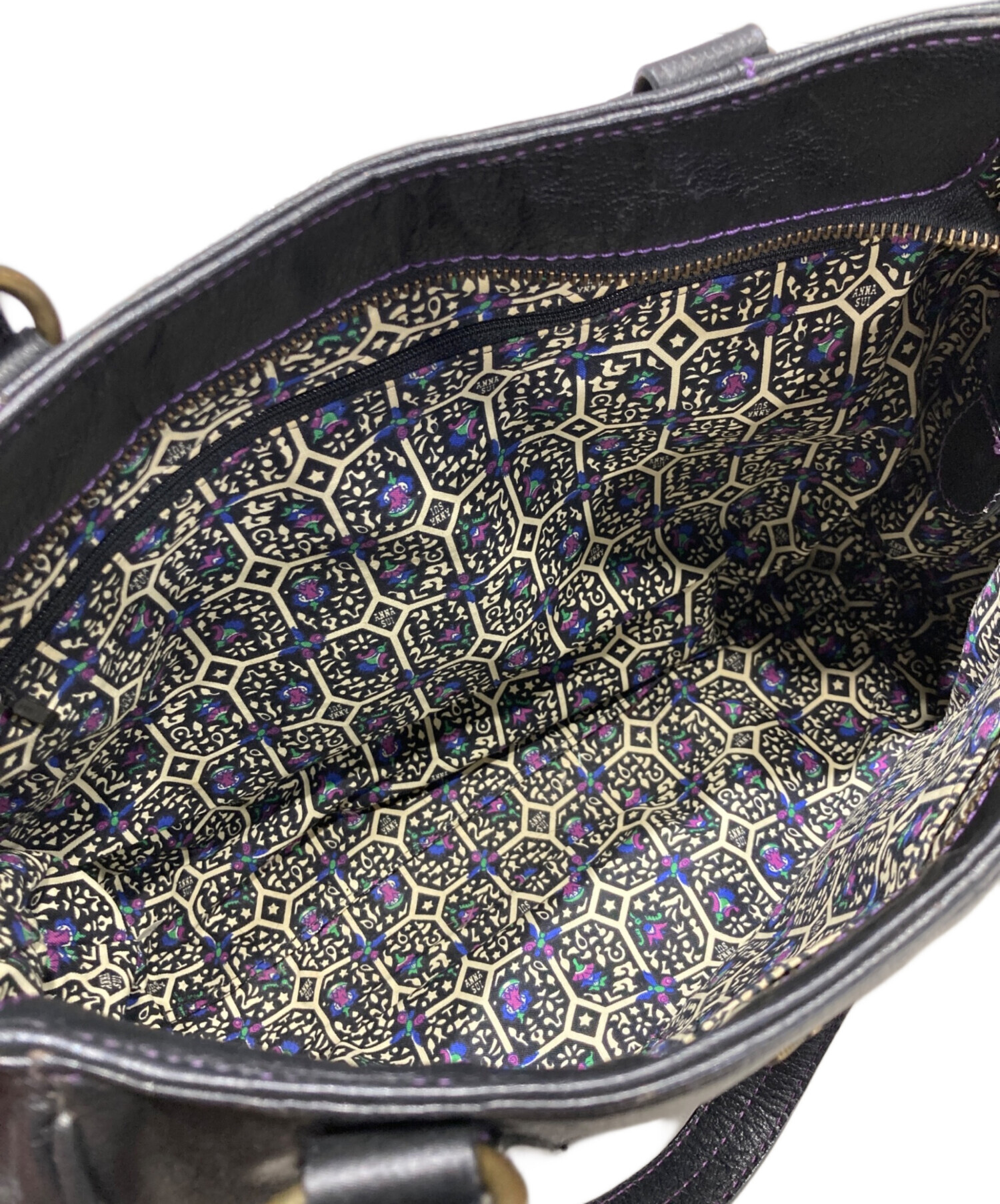 中古・古着通販】ANNA SUI (アナスイ) バタフライチャームレザートート