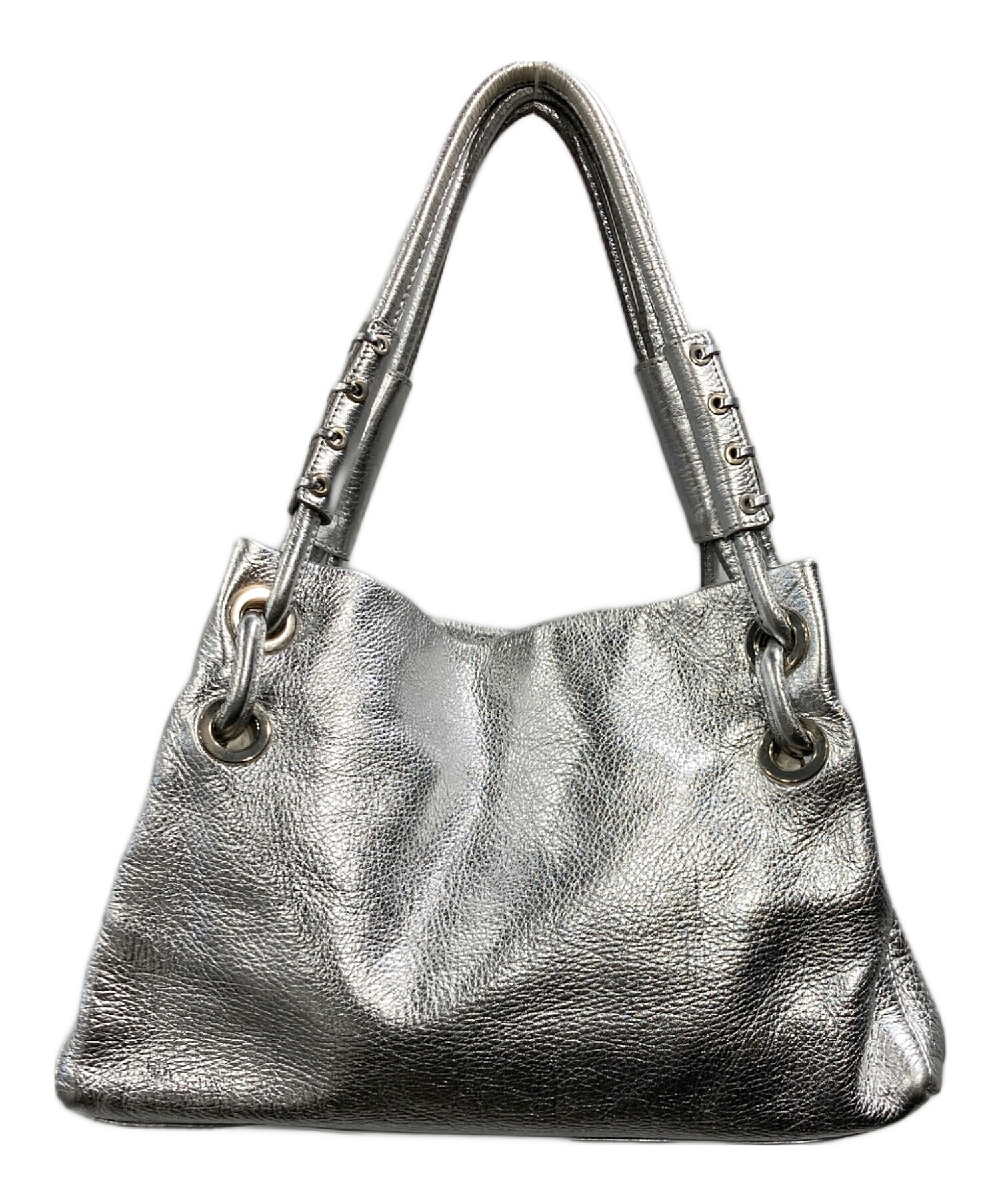 IACUCCI 上質レザー ハンドバッグ 中古・古着通販】IACUCCI (イアクッチ) メタリックカラーレザー