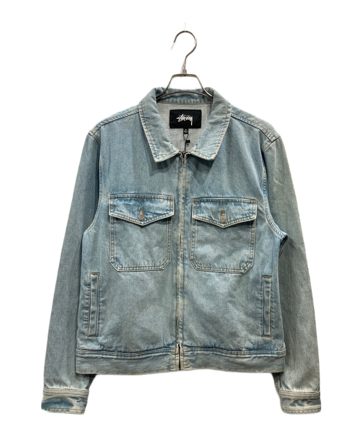 Stussy ストライプデニムジャケット M 中古・古着通販】stussy (ステューシー) DENIM GARAGE JACKET(デニム