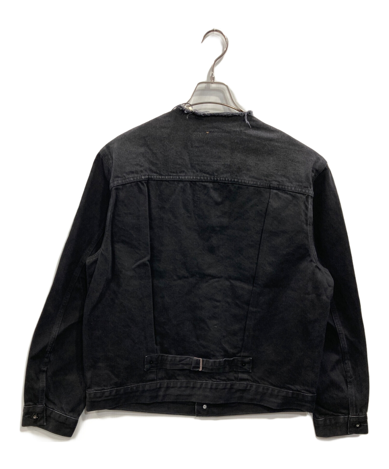 リーバイス エディフィス 別注 デニムジャケット ブラック ノーカラー Lサイズ 中古・古着通販】LEVI'S (リーバイス) EDIFICE (エディフィス) 別注