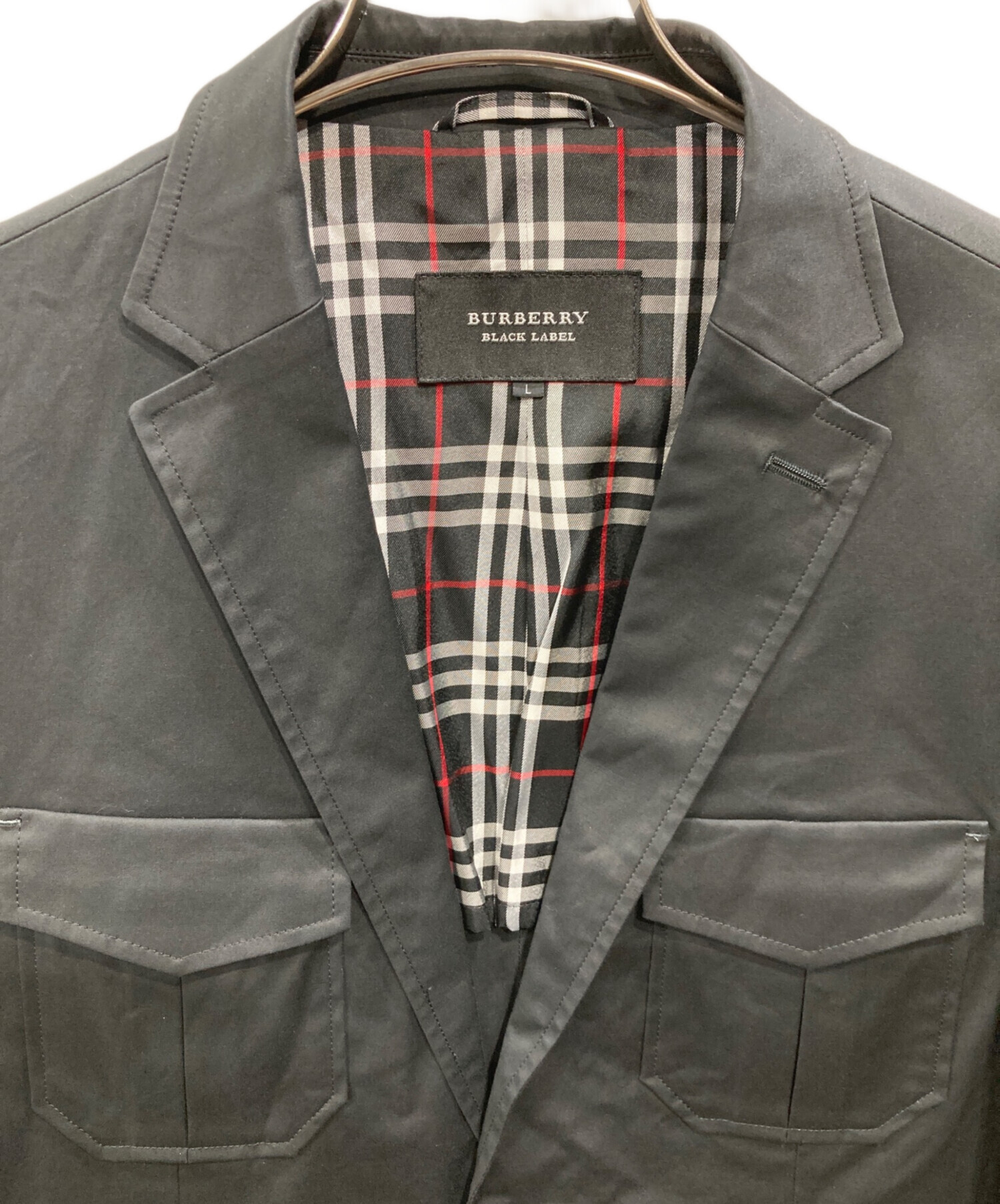 BURBERRY BLACK LABEL サファリジャケット S ノバチェック 中古・古着通販】BURBERRY BLACK LABEL (バーバリーブラックレーベル