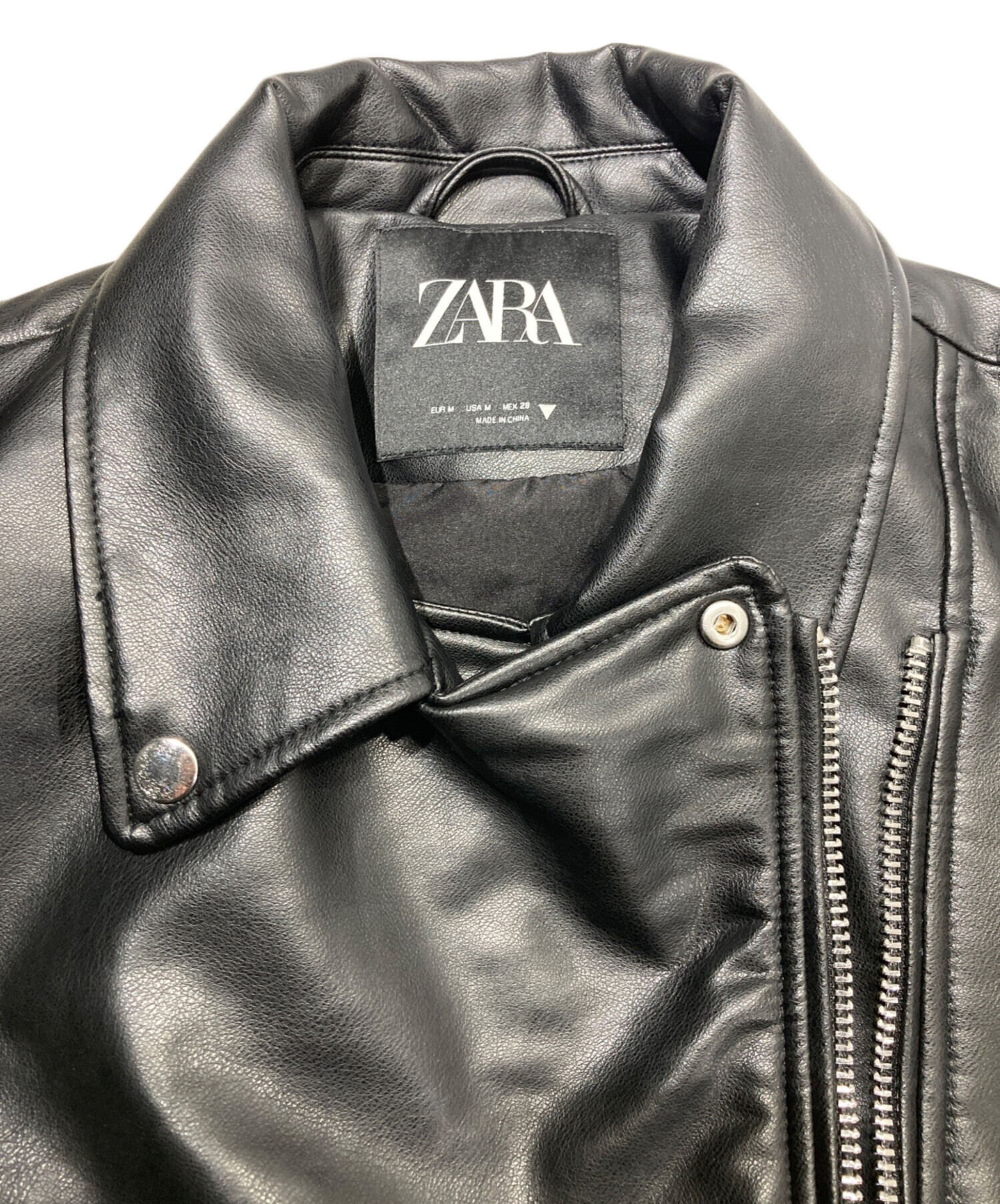 中古・古着通販】ZARA (ザラ) ダブルライダースジャケット ブラック
