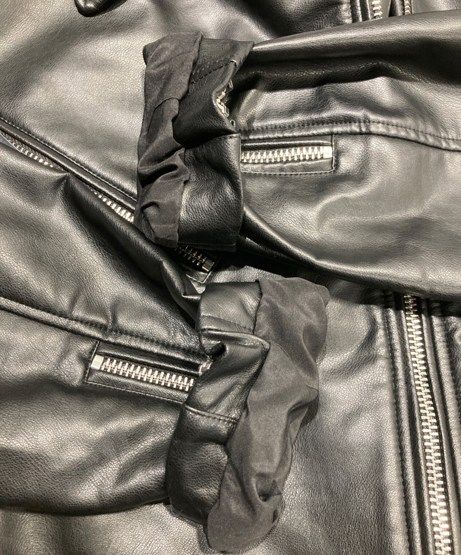 中古・古着通販】ZARA (ザラ) ダブルライダースジャケット ブラック