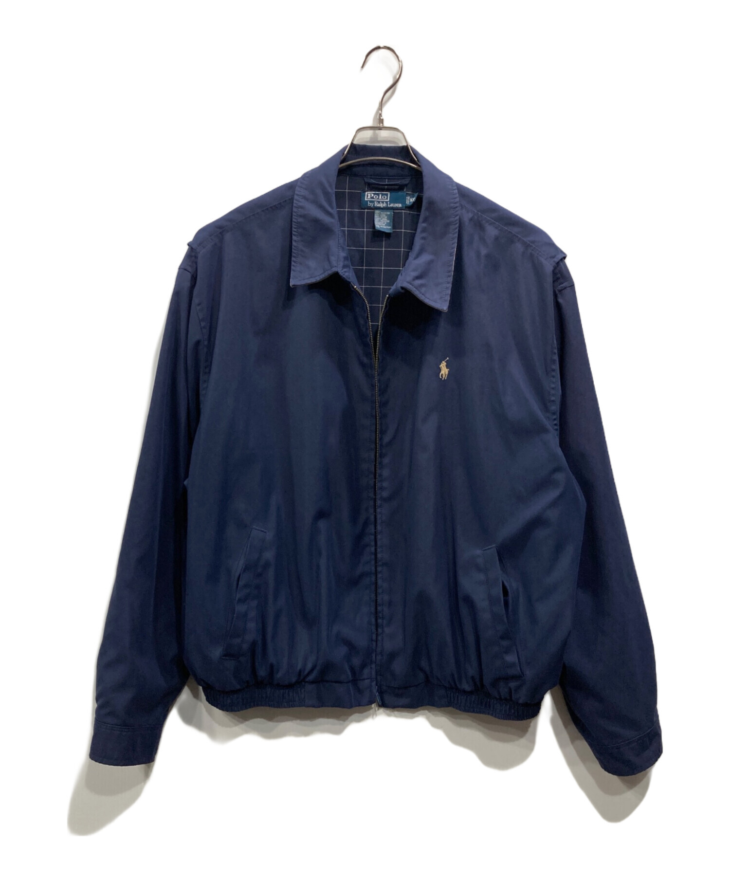 R*A様 POLO Ralph Lauren ハリントンジャケット L 紺色 ポ 中古・古着通販】POLO RALPH LAUREN (ポロ・ラルフローレン