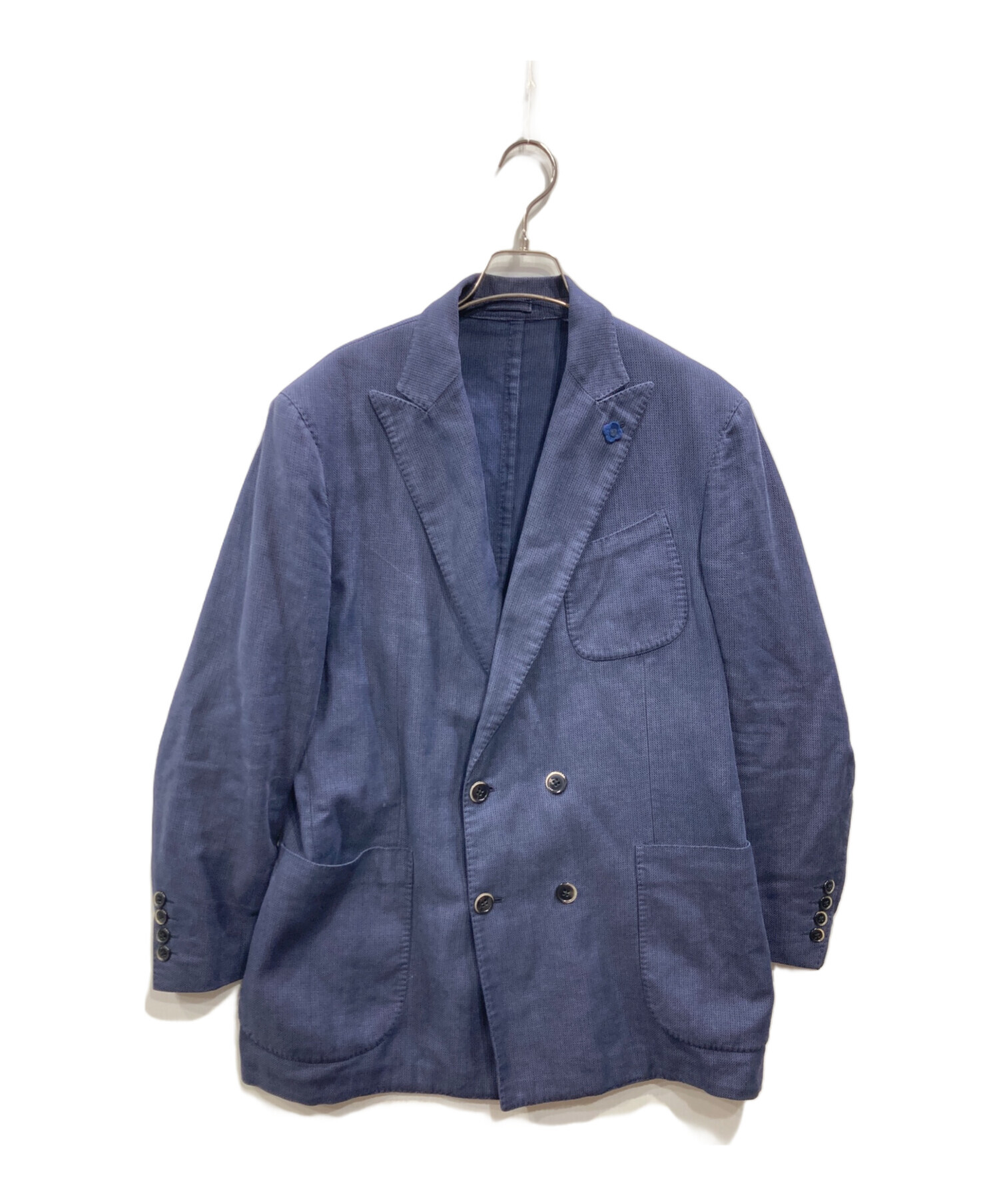 LARDINI ラルディーニ ネイビー ダブルジャケットサイズ42 S 春夏物 中古・古着通販】LARDINI (ラルディーニ) コットンレーヨン ダブル
