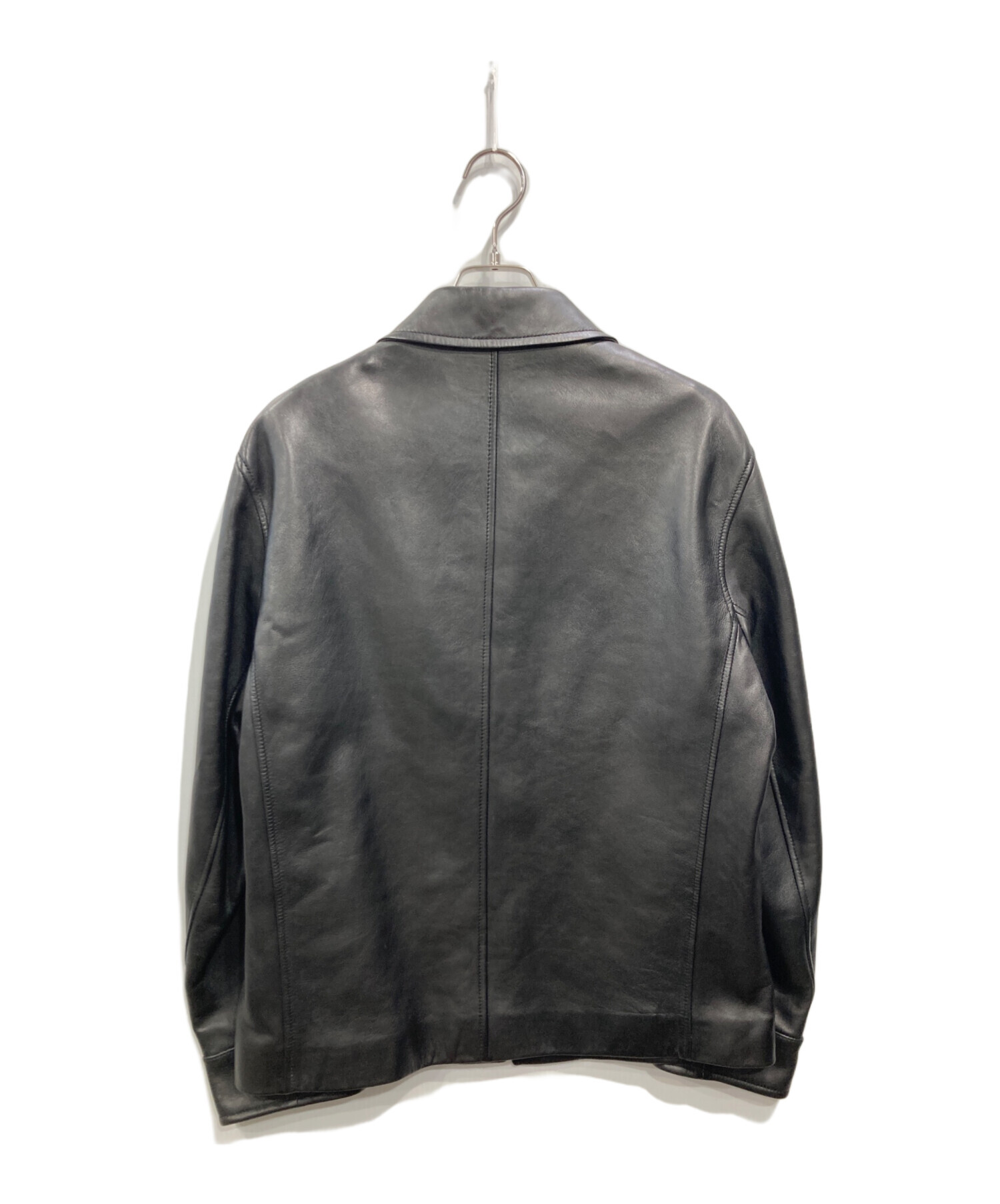 GUCCIグッチ ブルゾン　ブラック 中古・古着通販】GUCCI (グッチ) レザーブルゾン ブラック サイズ:50