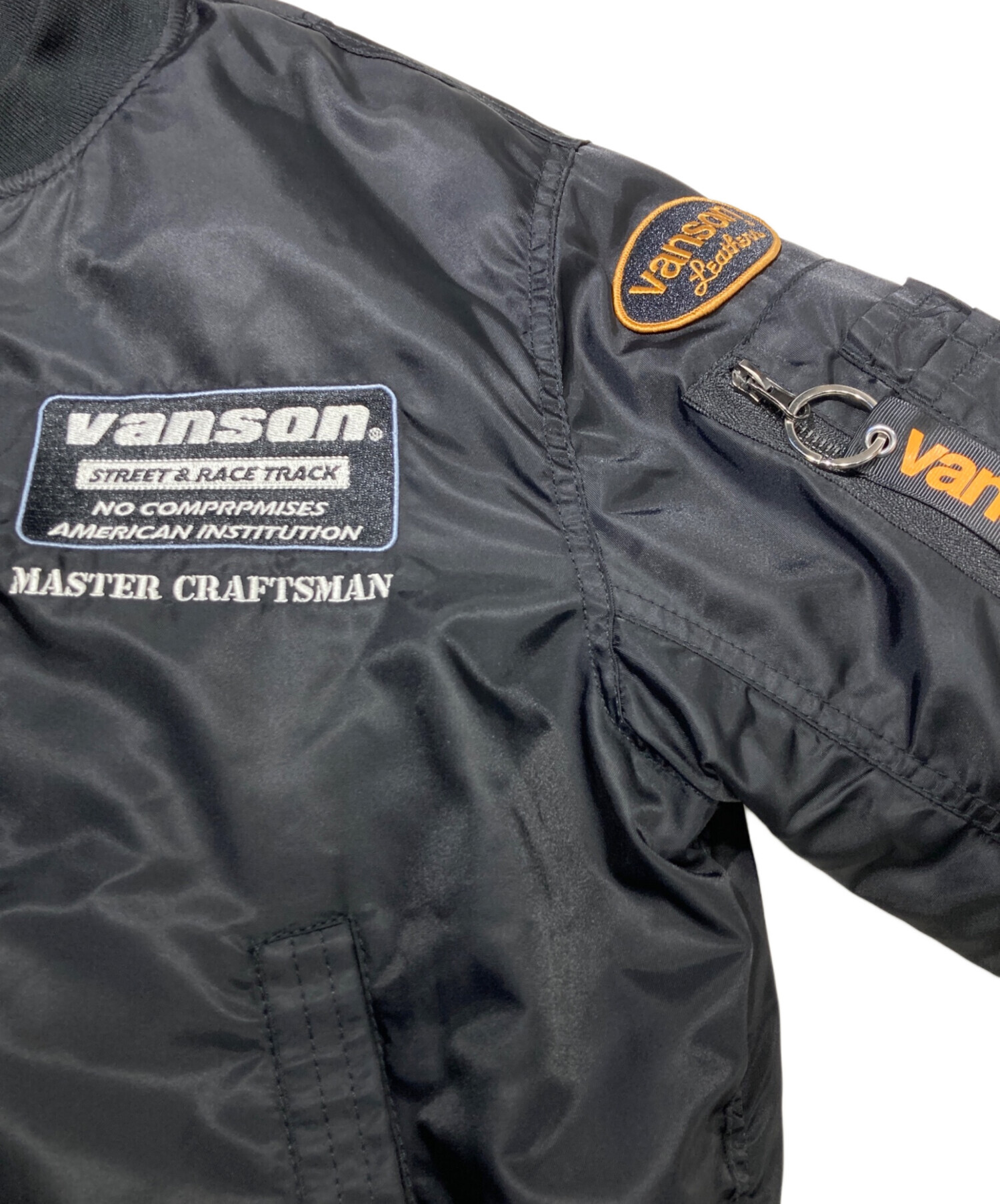 中古・古着通販】VANSON (バンソン) MA-1ジャケット ブラック サイズ:M