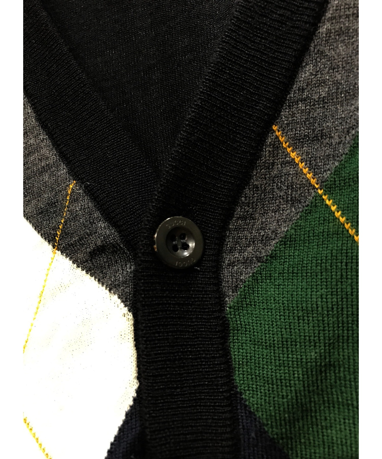 中古・古着通販】GUCCI (グッチ) アーガイル柄ニットカーディガン