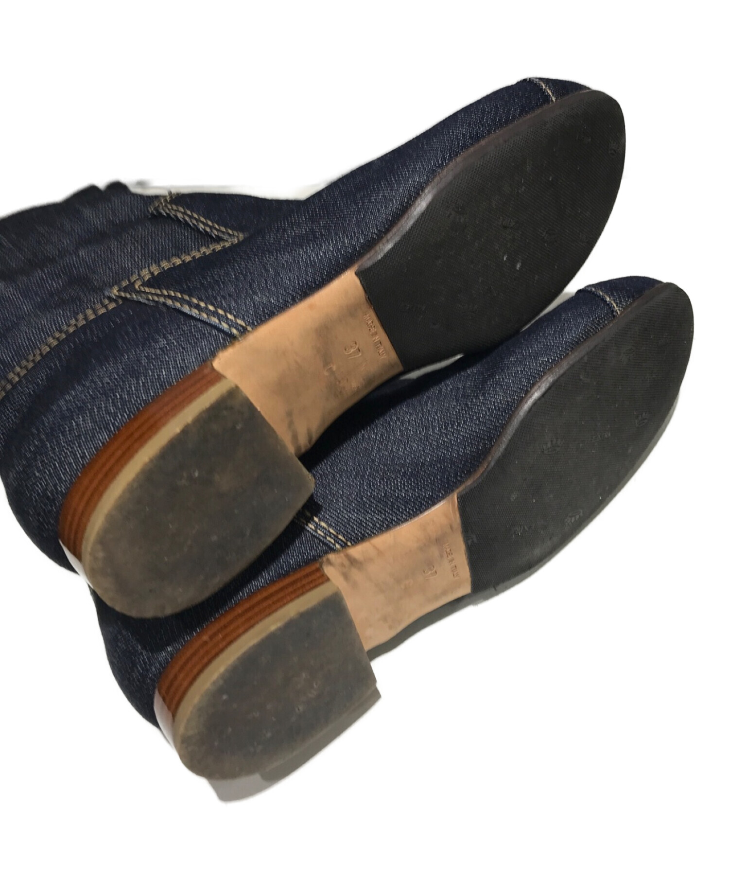 中古・古着通販】CHANEL (シャネル) デニムロングブーツ インディゴ