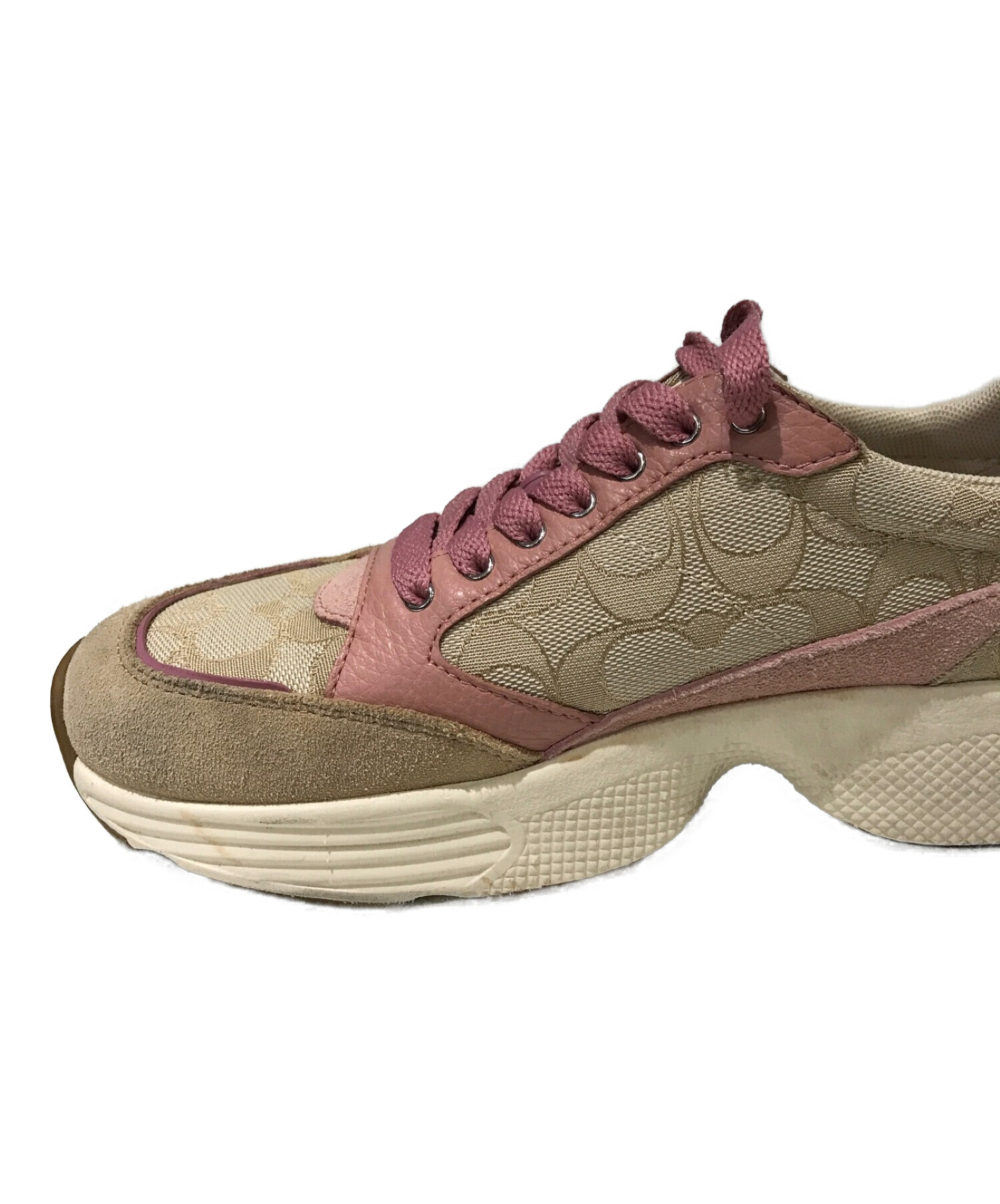 中古・古着通販】COACH (コーチ) スニーカー ピンク サイズ:24