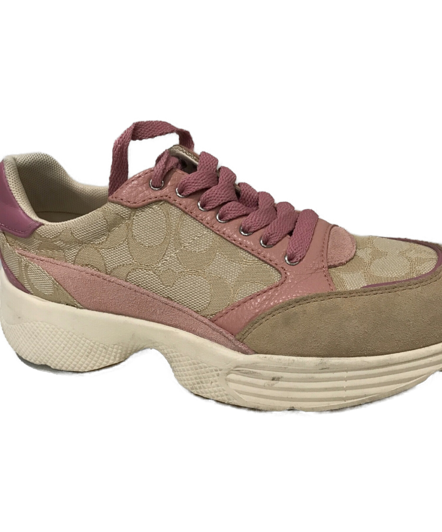 中古・古着通販】COACH (コーチ) スニーカー ピンク サイズ:24