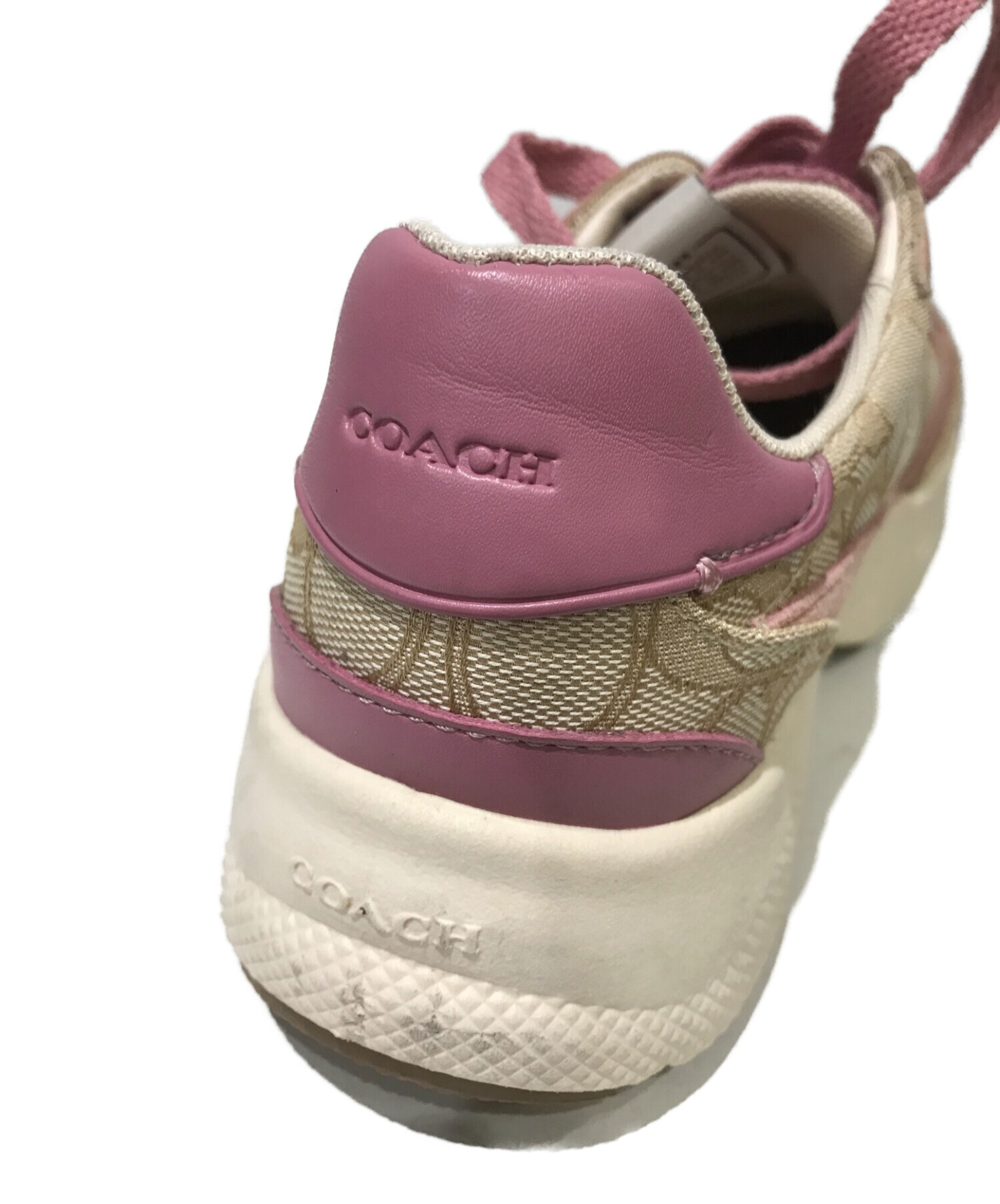中古・古着通販】COACH (コーチ) スニーカー ピンク サイズ:24
