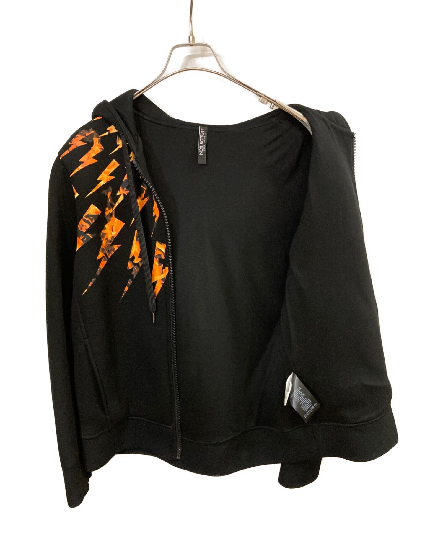 ニールバレット サンダーボルト ブラック ジップパーカー フーディ S  