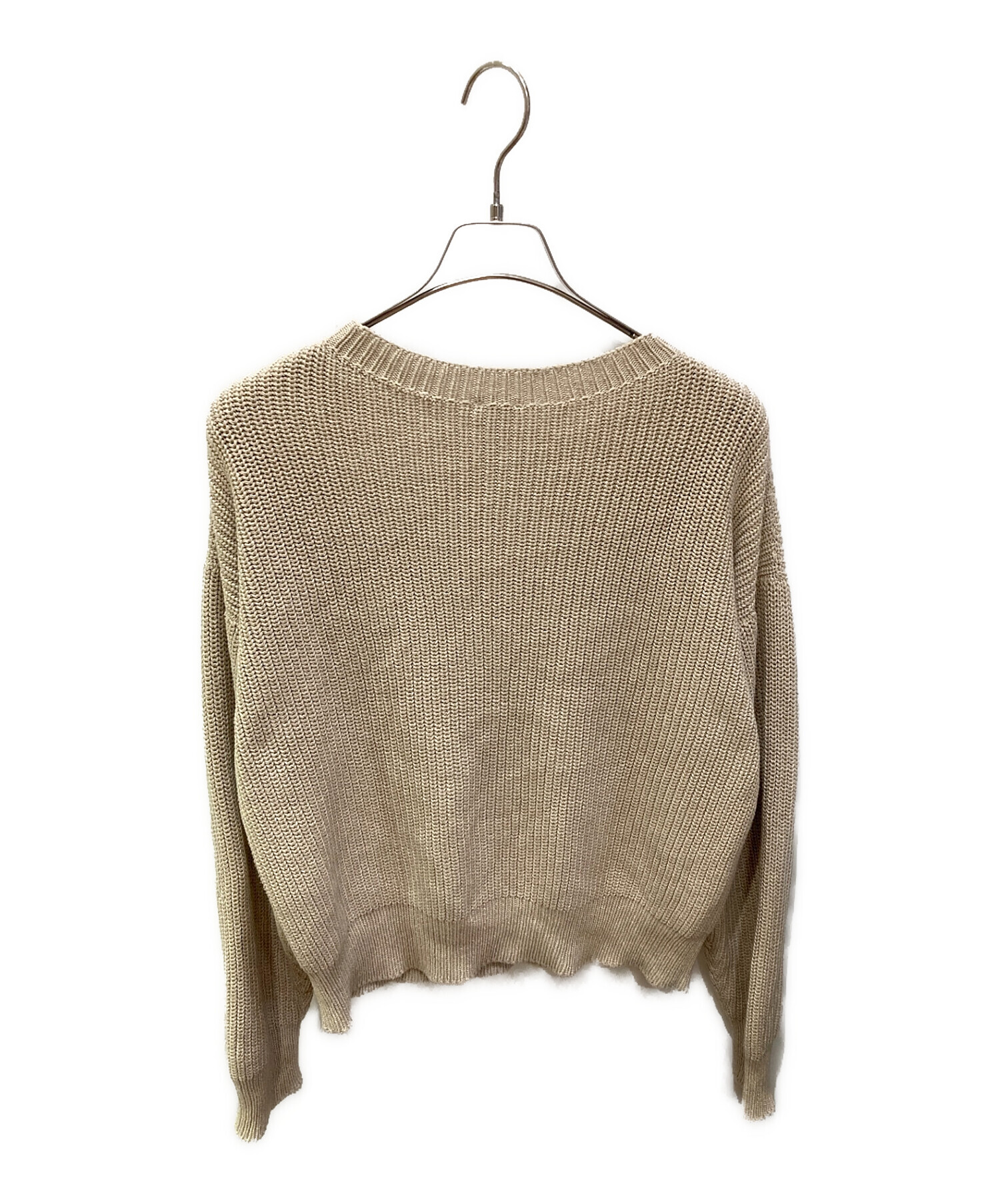 中古・古着通販】BASERANGE (ベースレンジ) ニット ベージュ サイズ:xs