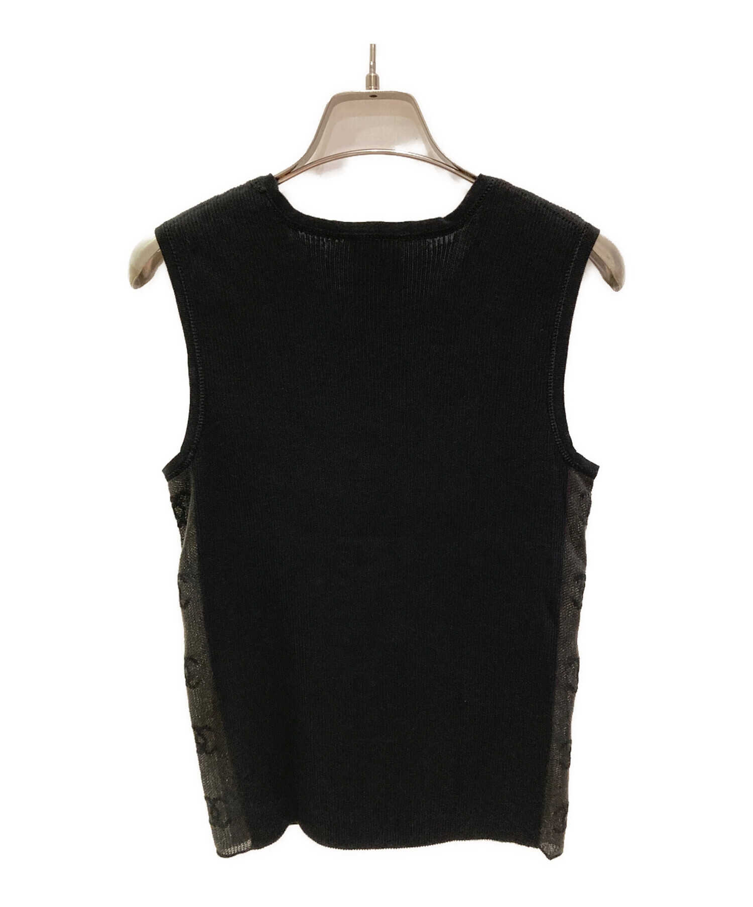CHANEL ノースリーブ ニット 中古・古着通販】CHANEL (シャネル) ノースリーブニット ブラック