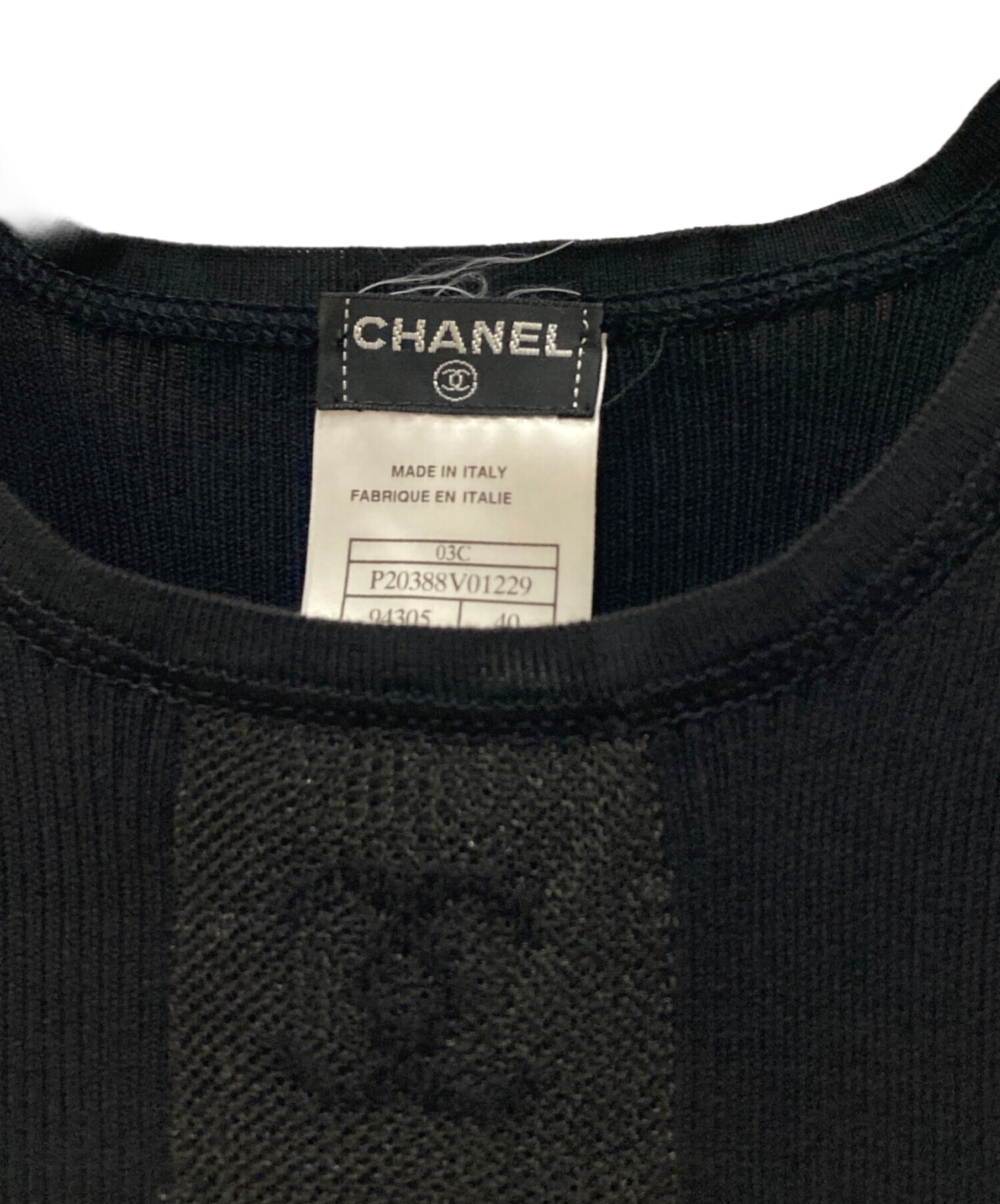 中古・古着通販】CHANEL (シャネル) ノースリーブニット ブラック