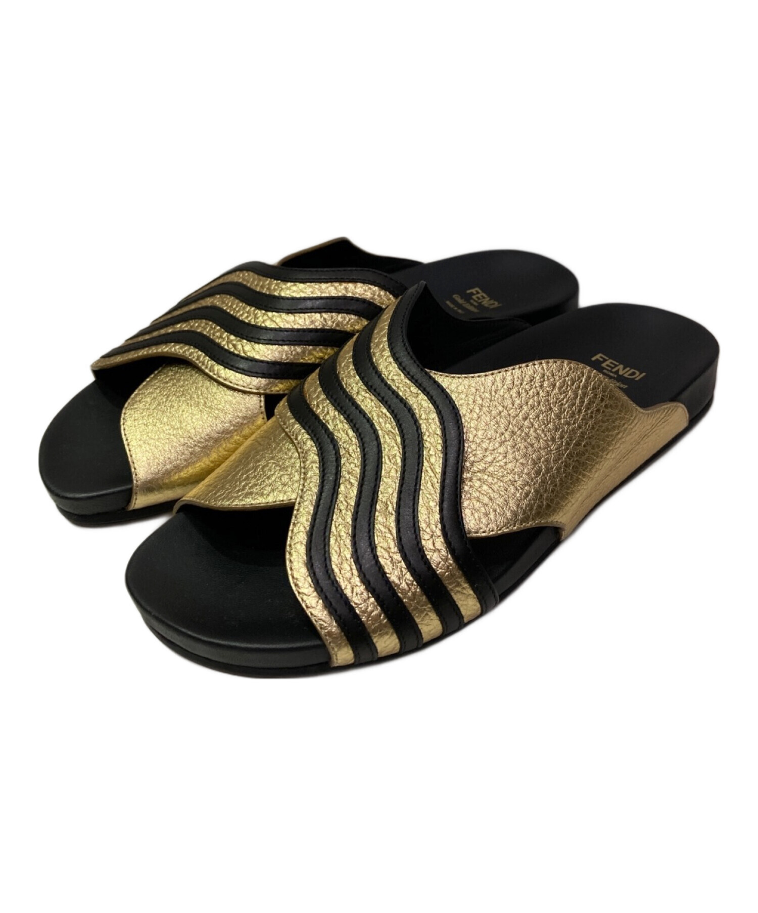 中古・古着通販】FENDI (フェンディ) フラットサンダル ブラック 