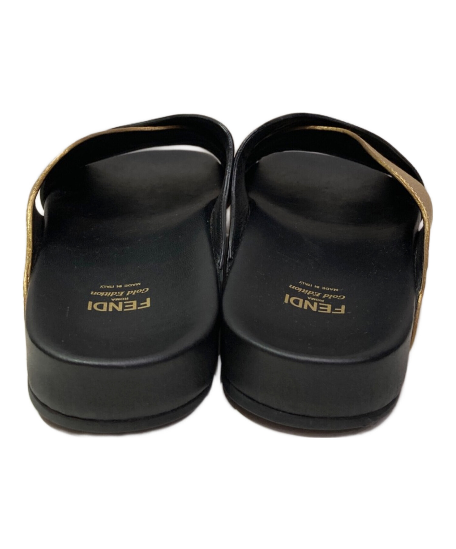中古・古着通販】FENDI (フェンディ) フラットサンダル ブラック 