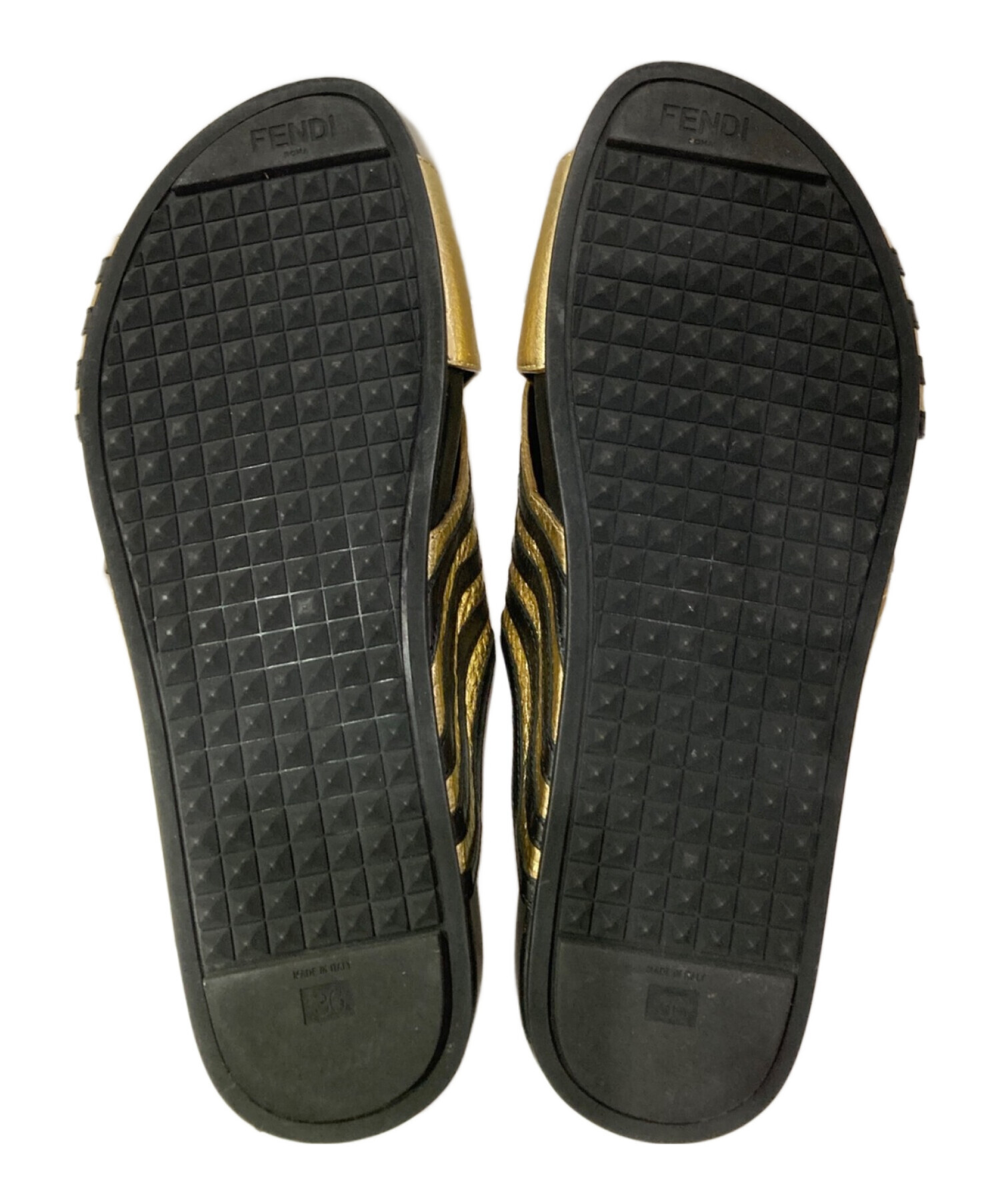 中古・古着通販】FENDI (フェンディ) フラットサンダル ブラック 