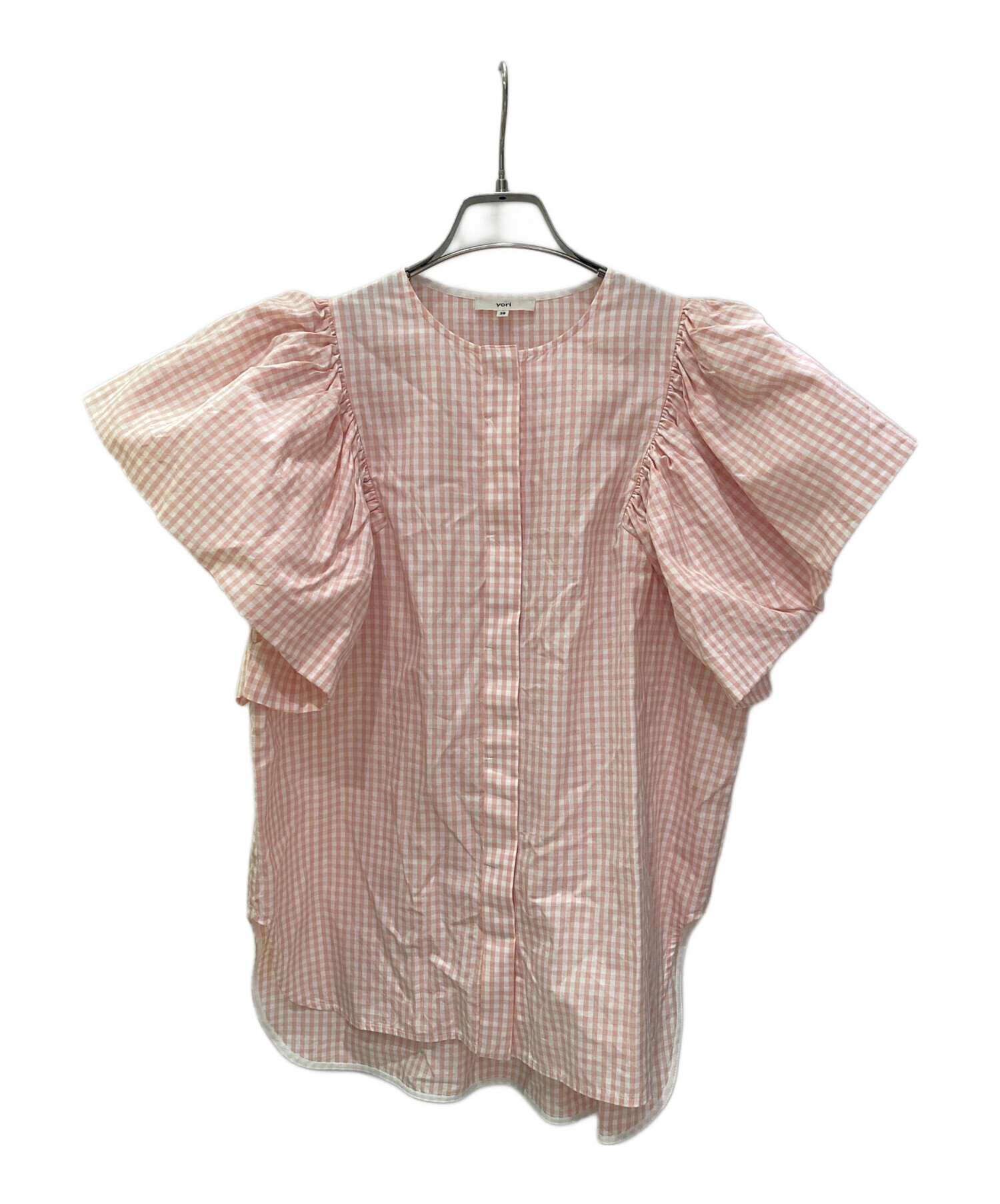 中古・古着通販】YORI (ヨリ) バルーンスリーブブラウス ピンク サイズ 