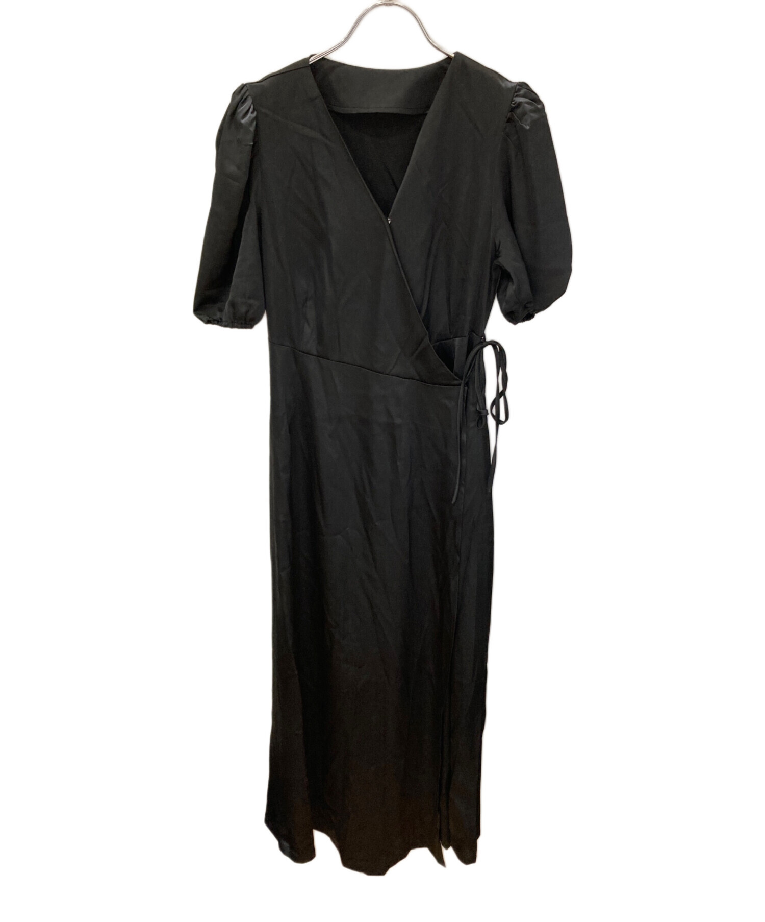 中古・古着通販】maison celon (メゾンセロン) satin wrap dress