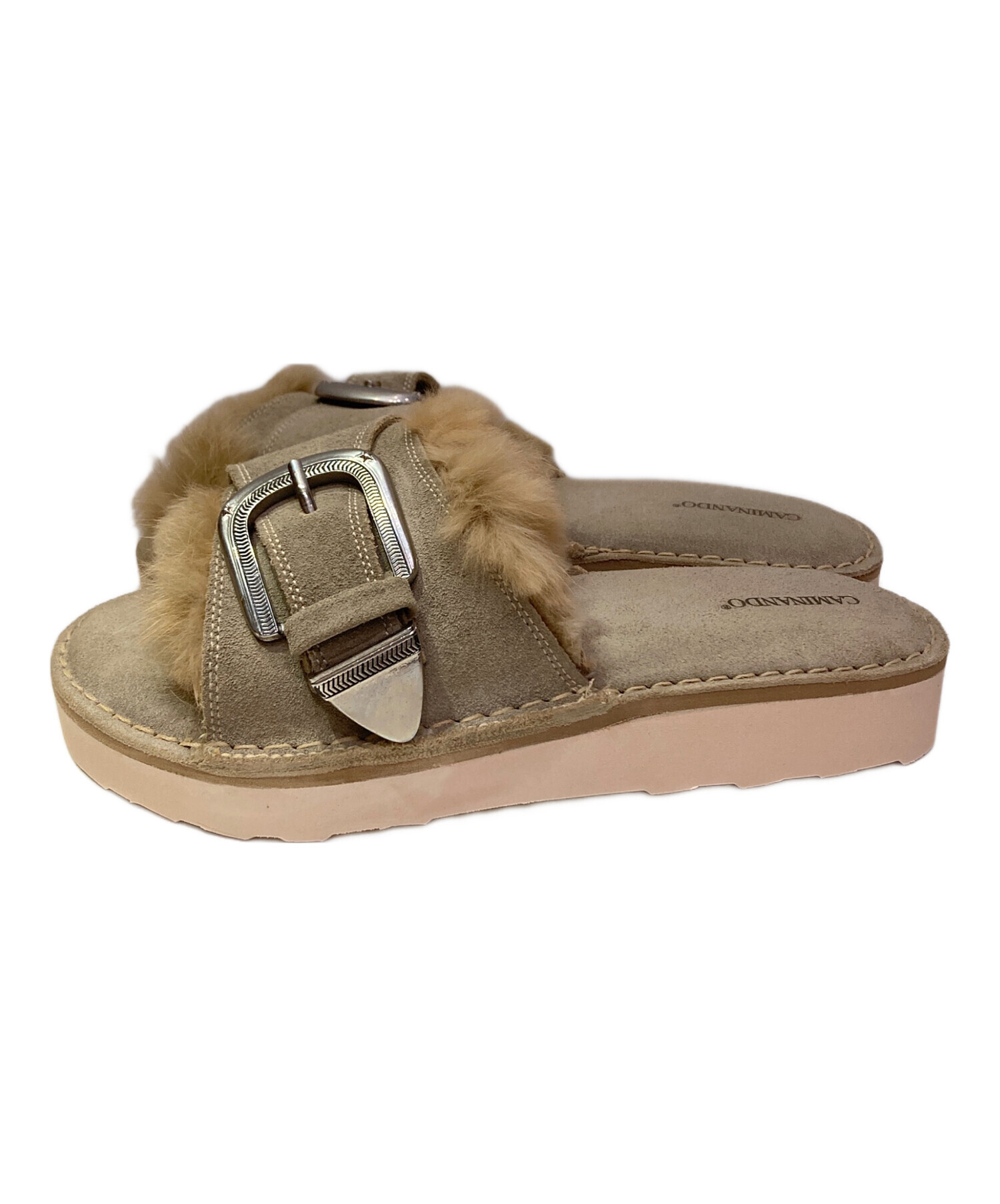 中古・古着通販】Caminando (カミナンド) ファーサンダル ベージュ