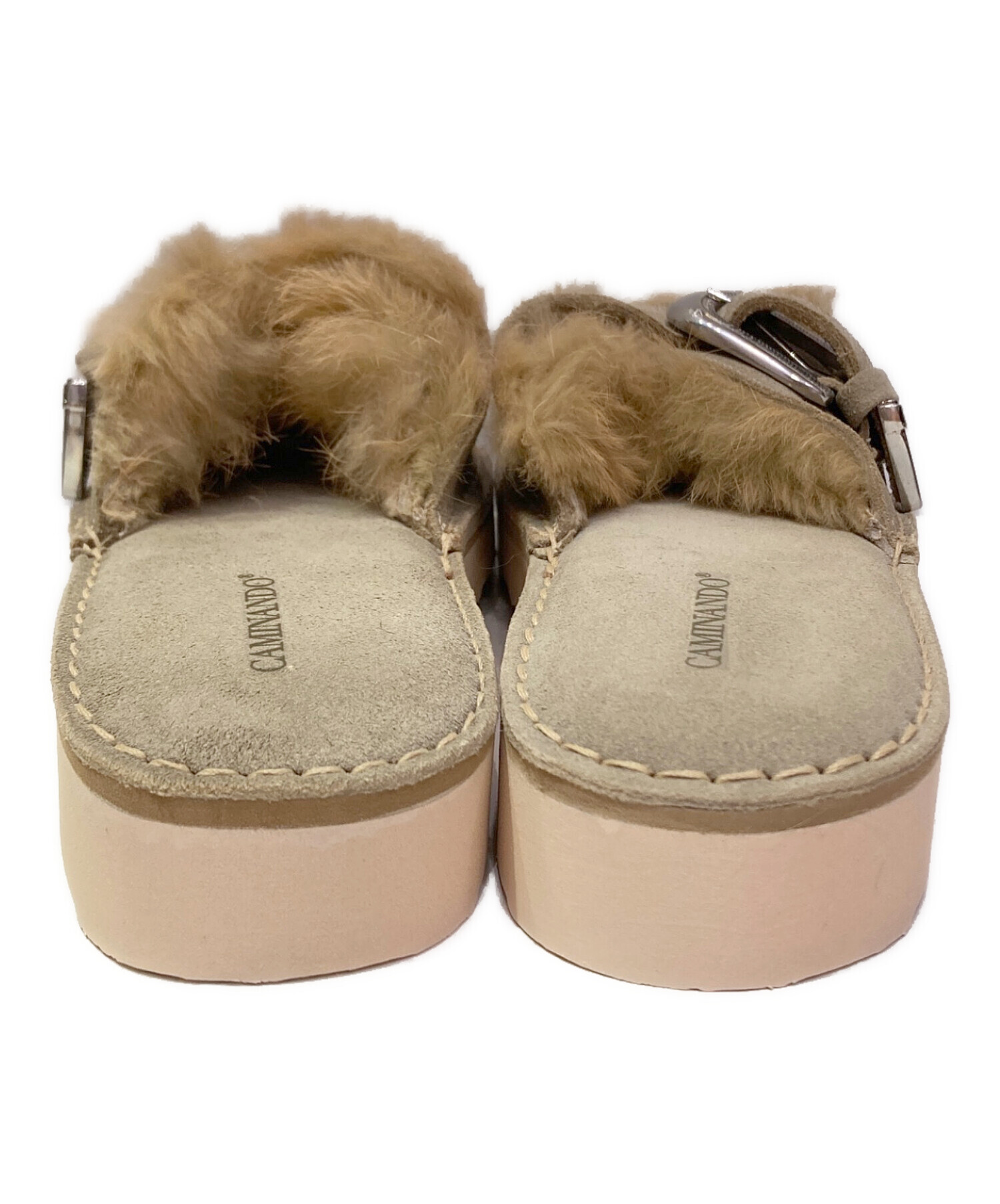 新品未使用Caminando ファーサンダル ベージュ24.0cm〜25cm 中古・古着通販】Caminando (カミナンド) ファーサンダル ベージュ