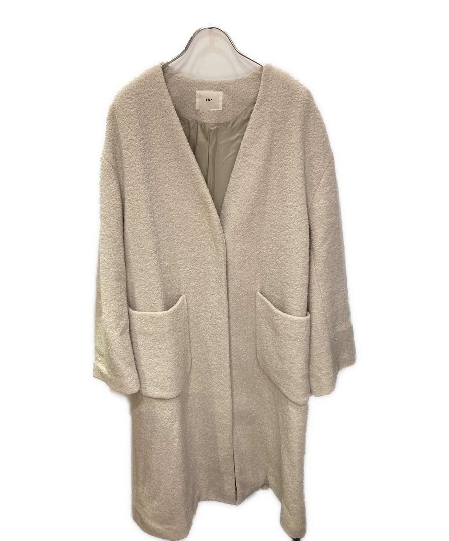 イエナ　アイボリー ウールコート サイズ38 中古・古着通販】IENA (イエナ) ウールリングツィードコート