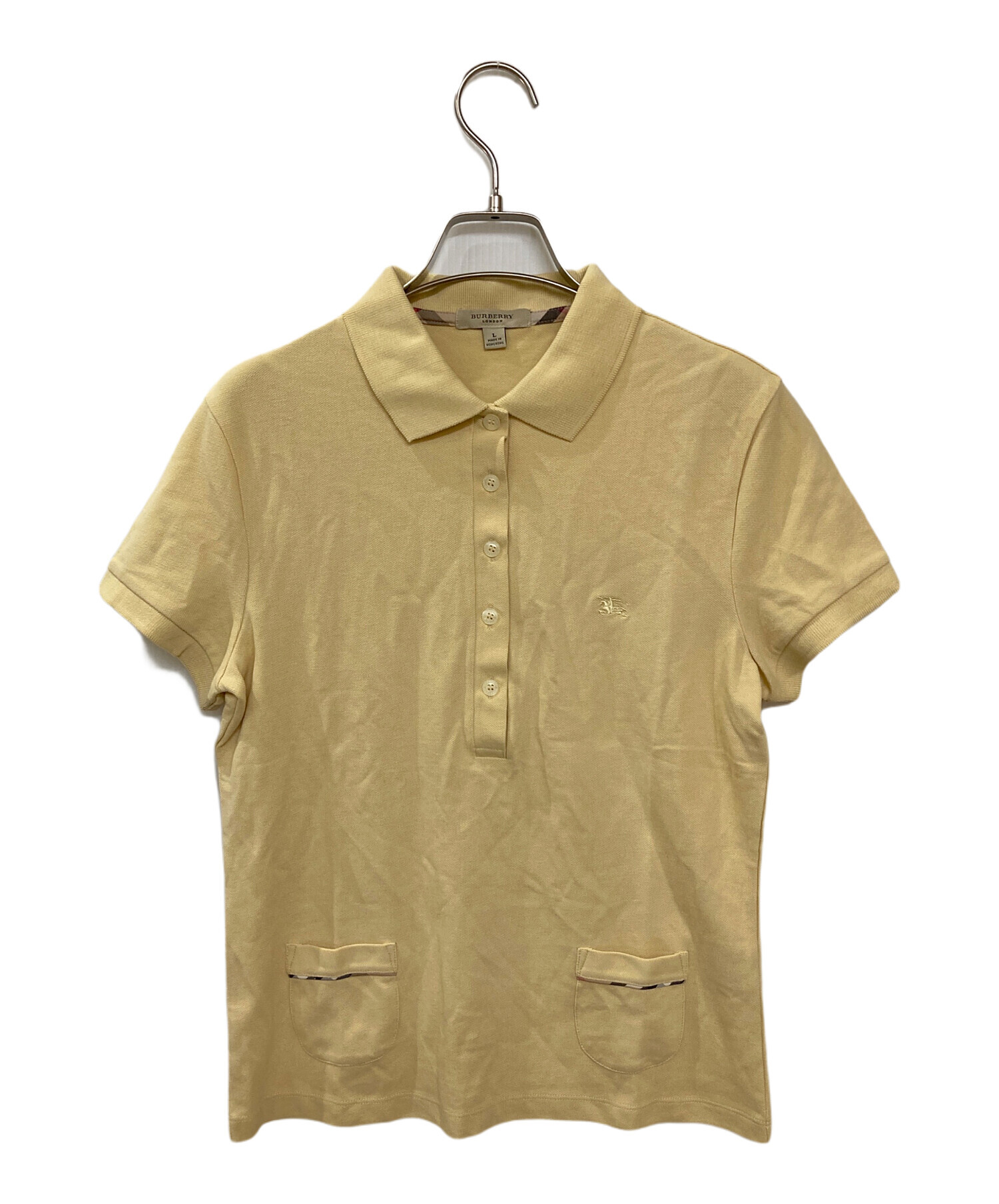 中古・古着通販】BURBERRY (バーバリー) ポロシャツ イエロー サイズ:L 