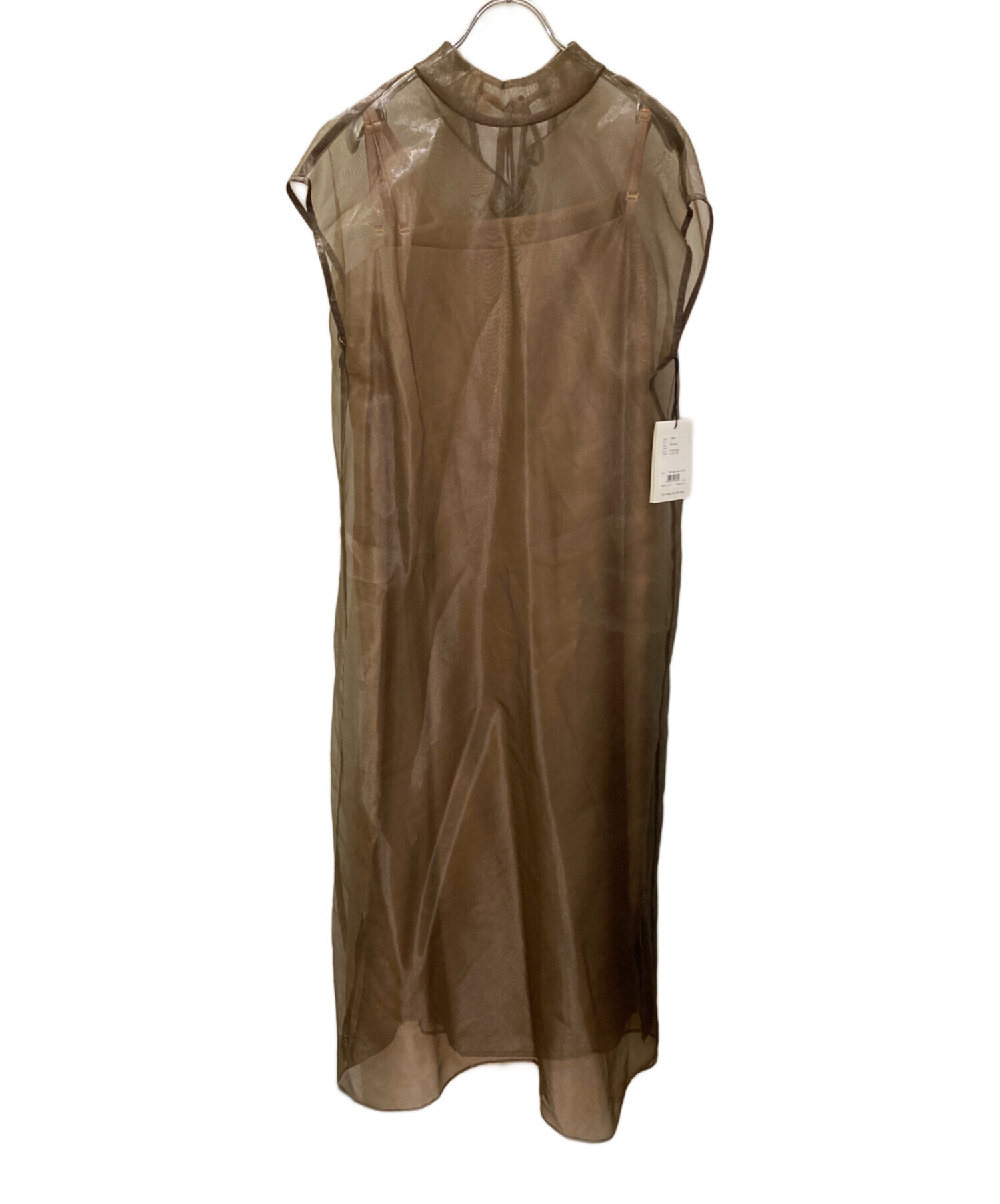 中古・古着通販】Kaene (カエン) アシメオーガンジードレス ブラウン 中古・古着通販】Kaene (カエン) アシメオーガンジードレス ブラウン