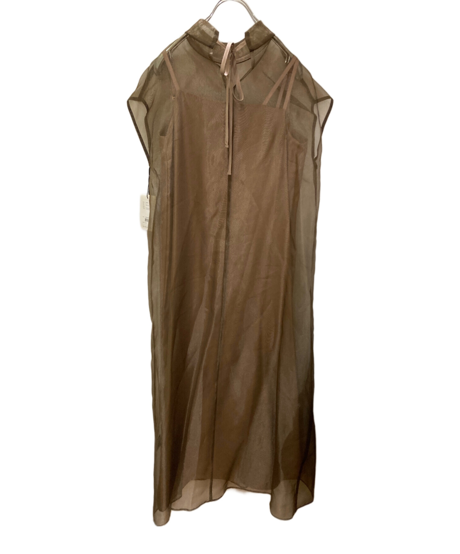 中古・古着通販】Kaene (カエン) アシメオーガンジードレス ブラウン